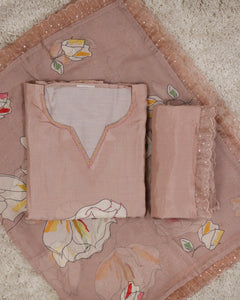 Muslin Silk Unstitched Suit- 2486