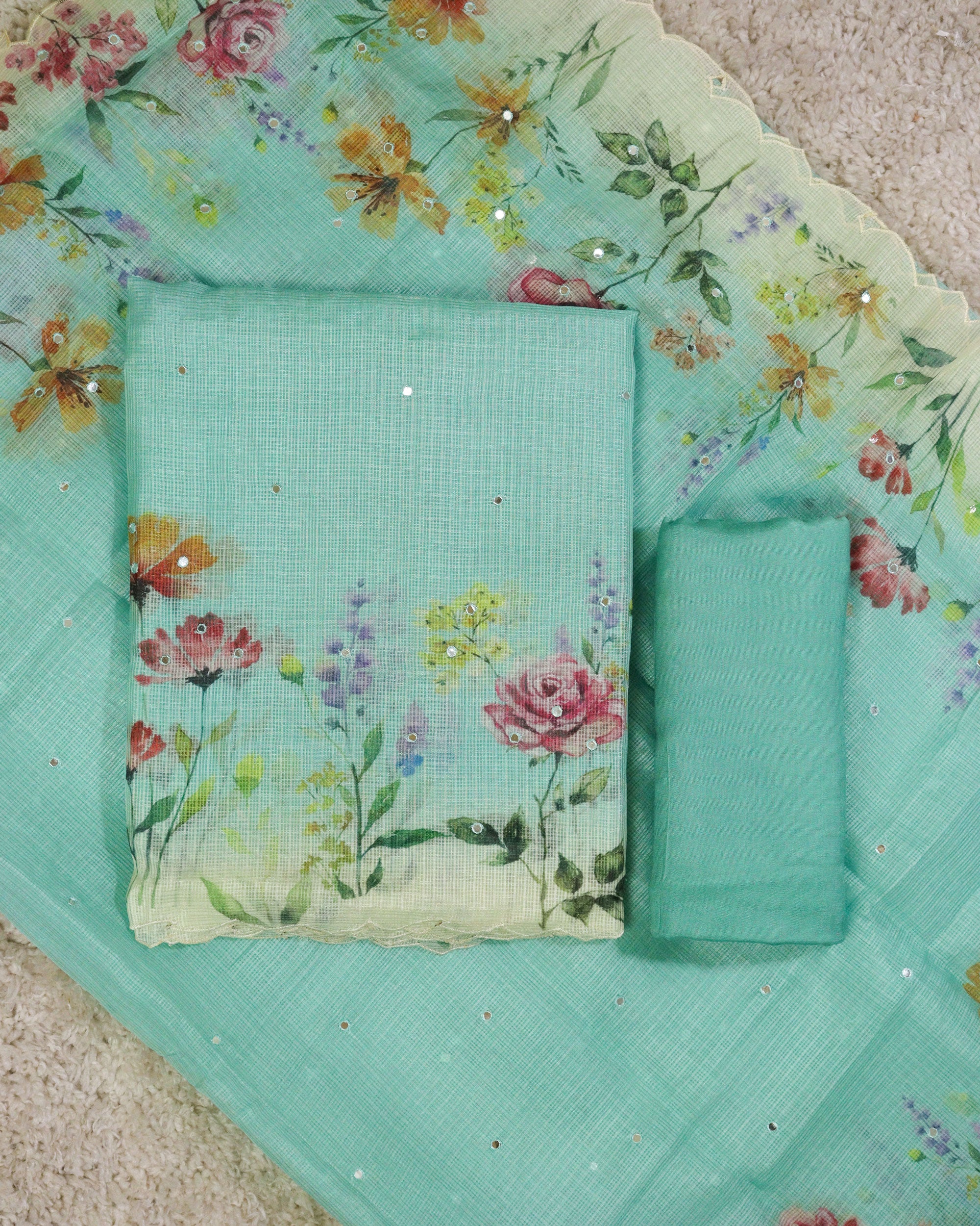 Load image into Gallery viewer, Silky Kotta Unstitched Suit-2495
