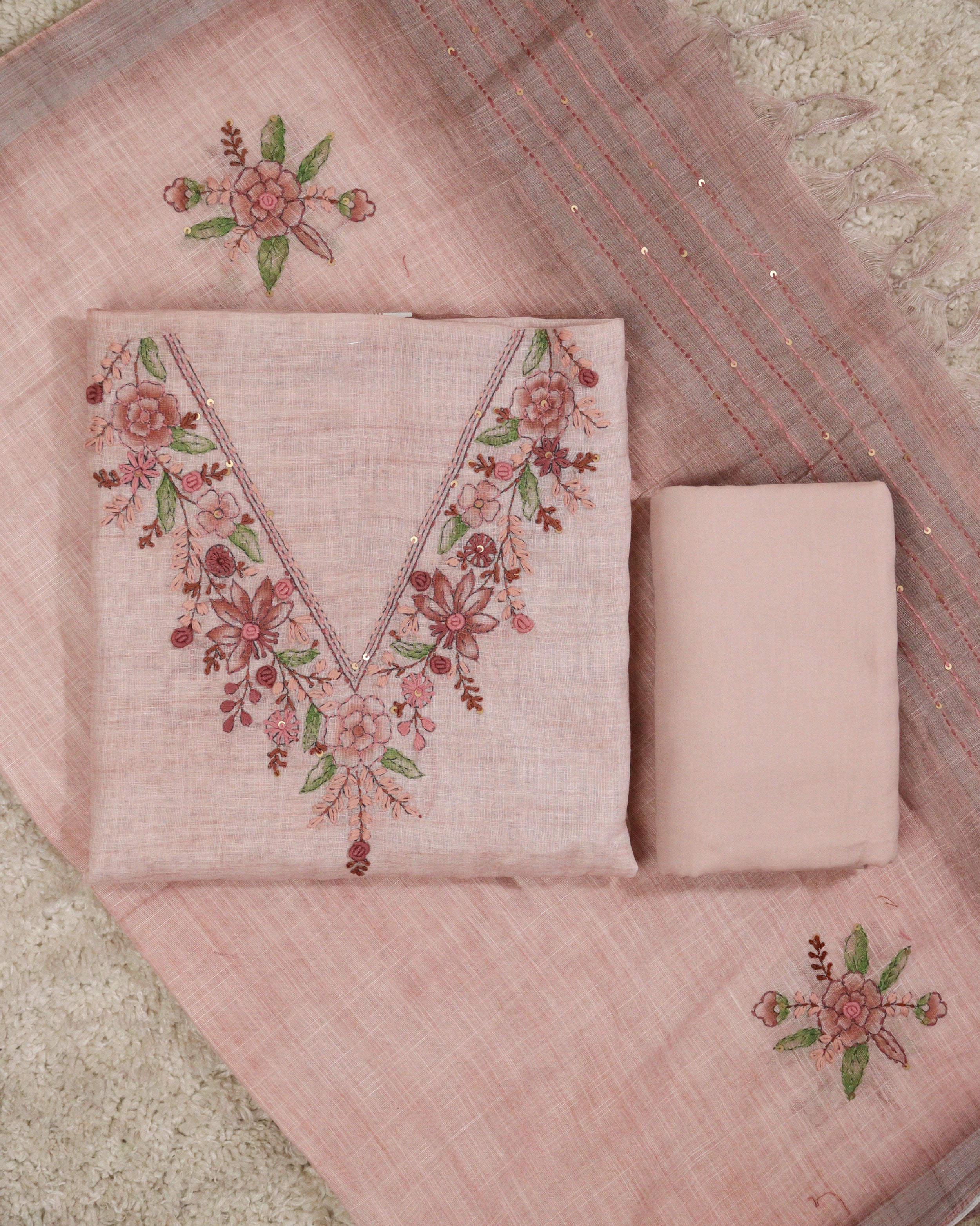 Load image into Gallery viewer, Linen Cotton Unstitched Suit - 2648
