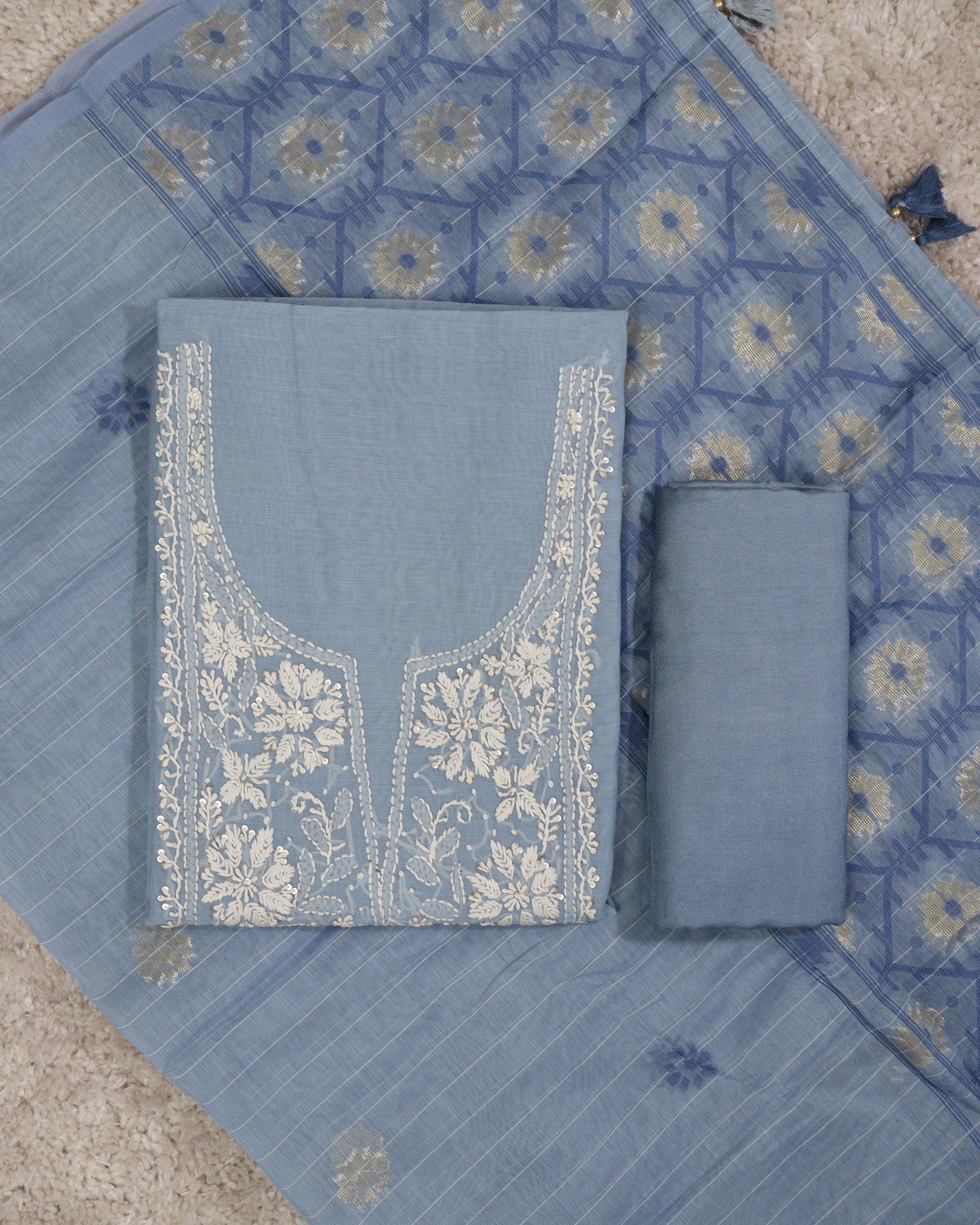 Load image into Gallery viewer, Chanderi Cotton Unstiched- 2651
