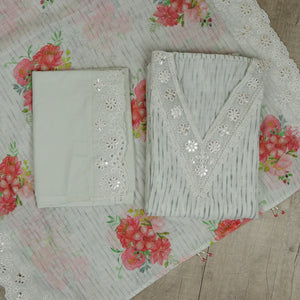 Pure Linen Cotton Unstitched suit-4836
