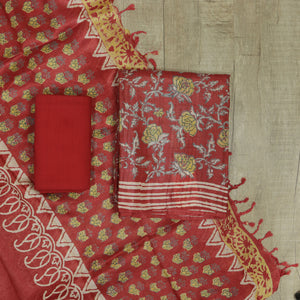 Pure Desi Tussar Unstitched Suit-4776