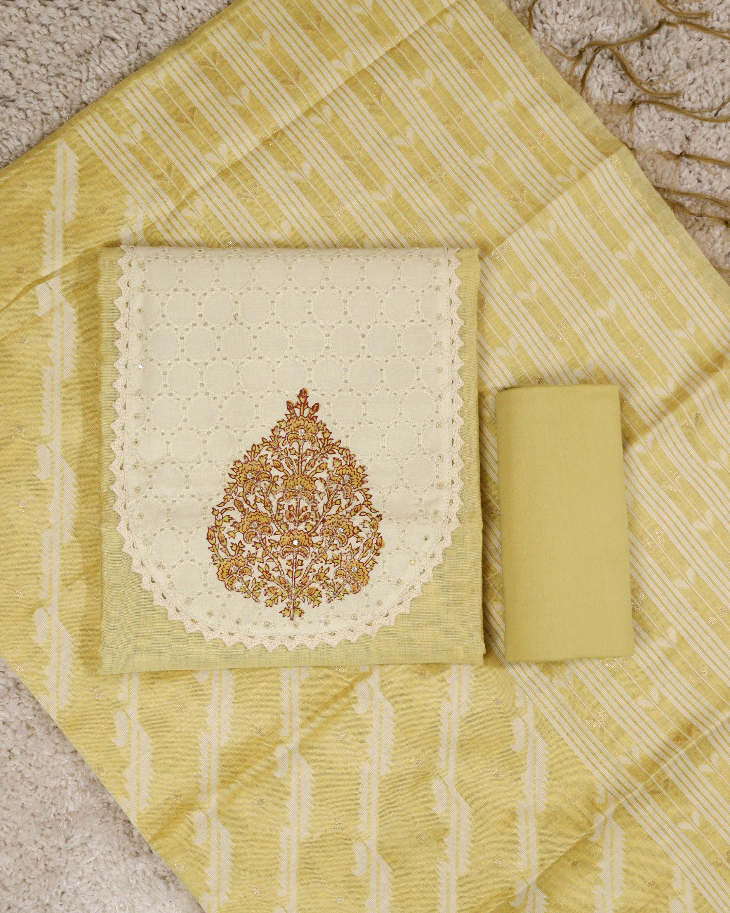 Load image into Gallery viewer, Chanderi Cotton Silk Unstitched Suit-2927
