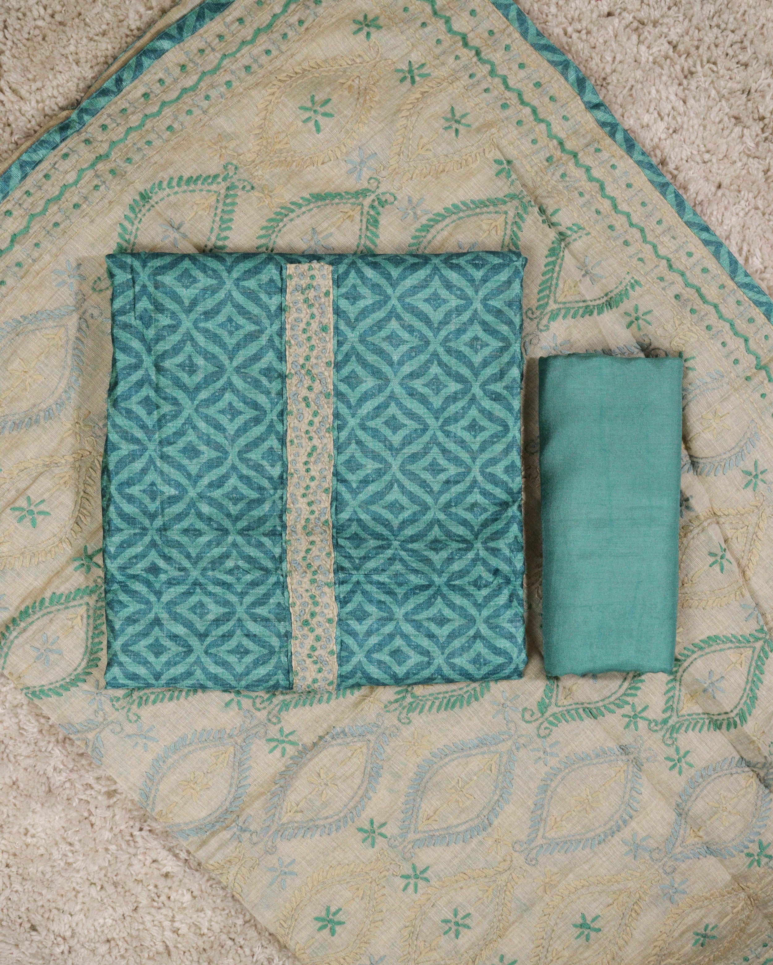 Load image into Gallery viewer, Semi Raw Silk Unstitched Suit-2936
