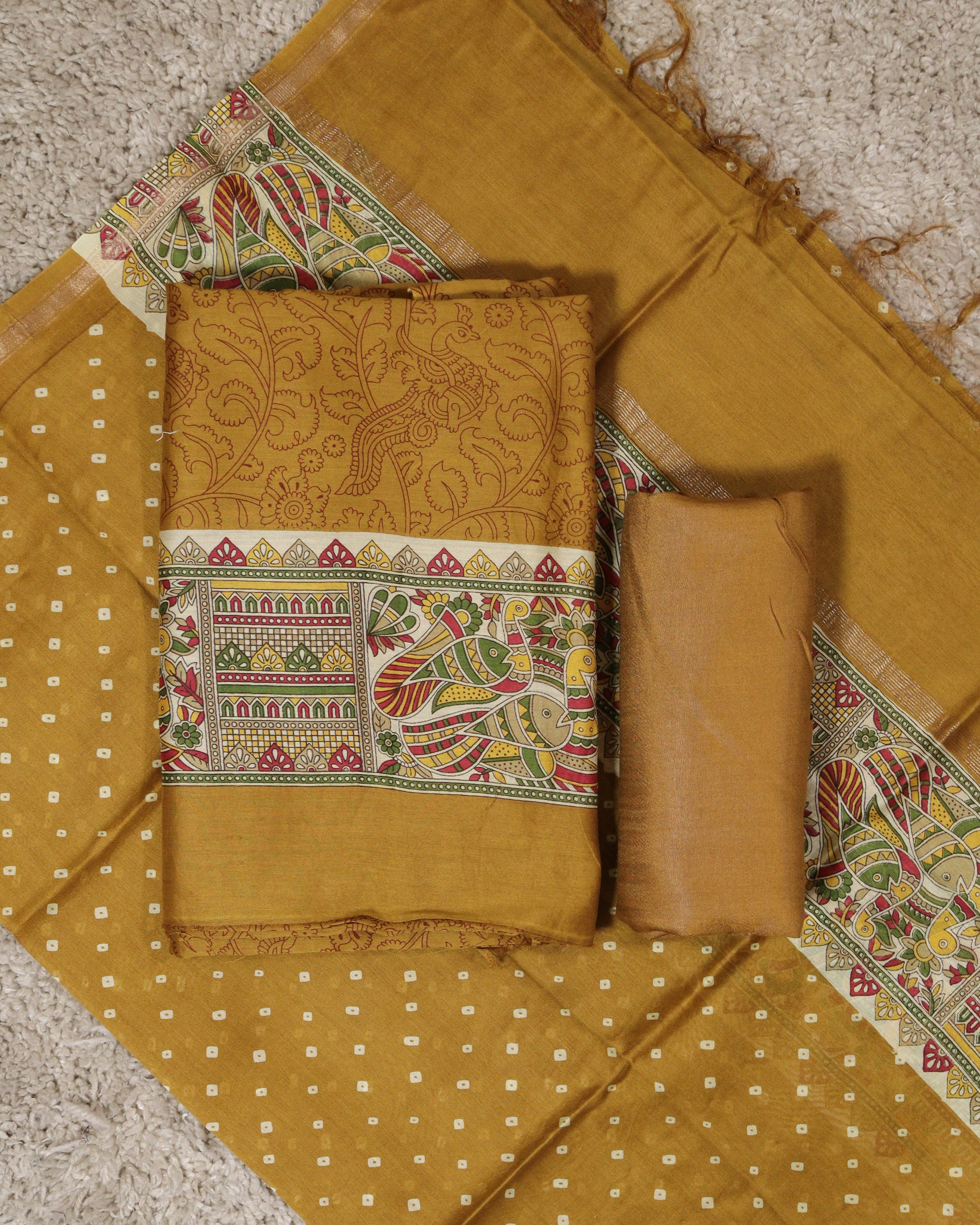 Load image into Gallery viewer, Maheshwari Silk Unstitched Suit-7164
