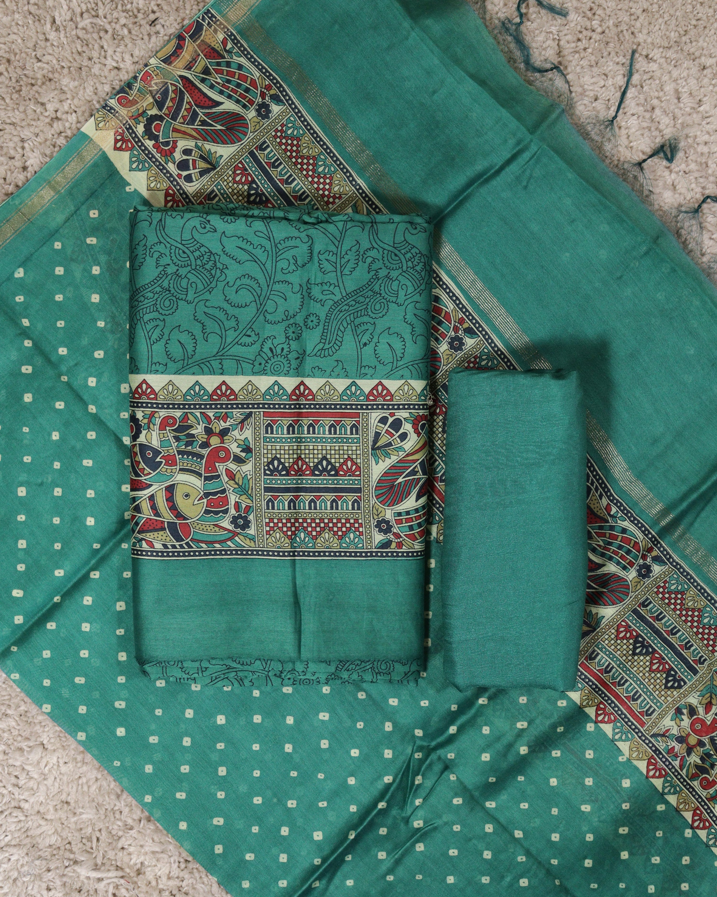 Load image into Gallery viewer, Maheshwari Silk Unstitched Suit-7164

