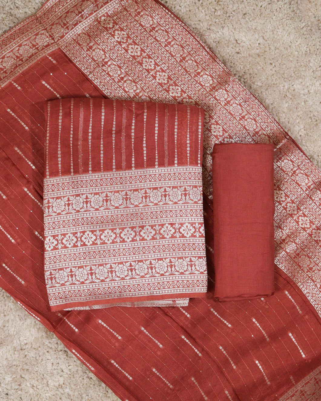 Crepe Georgette Banarasi Unstitched Suit-3033