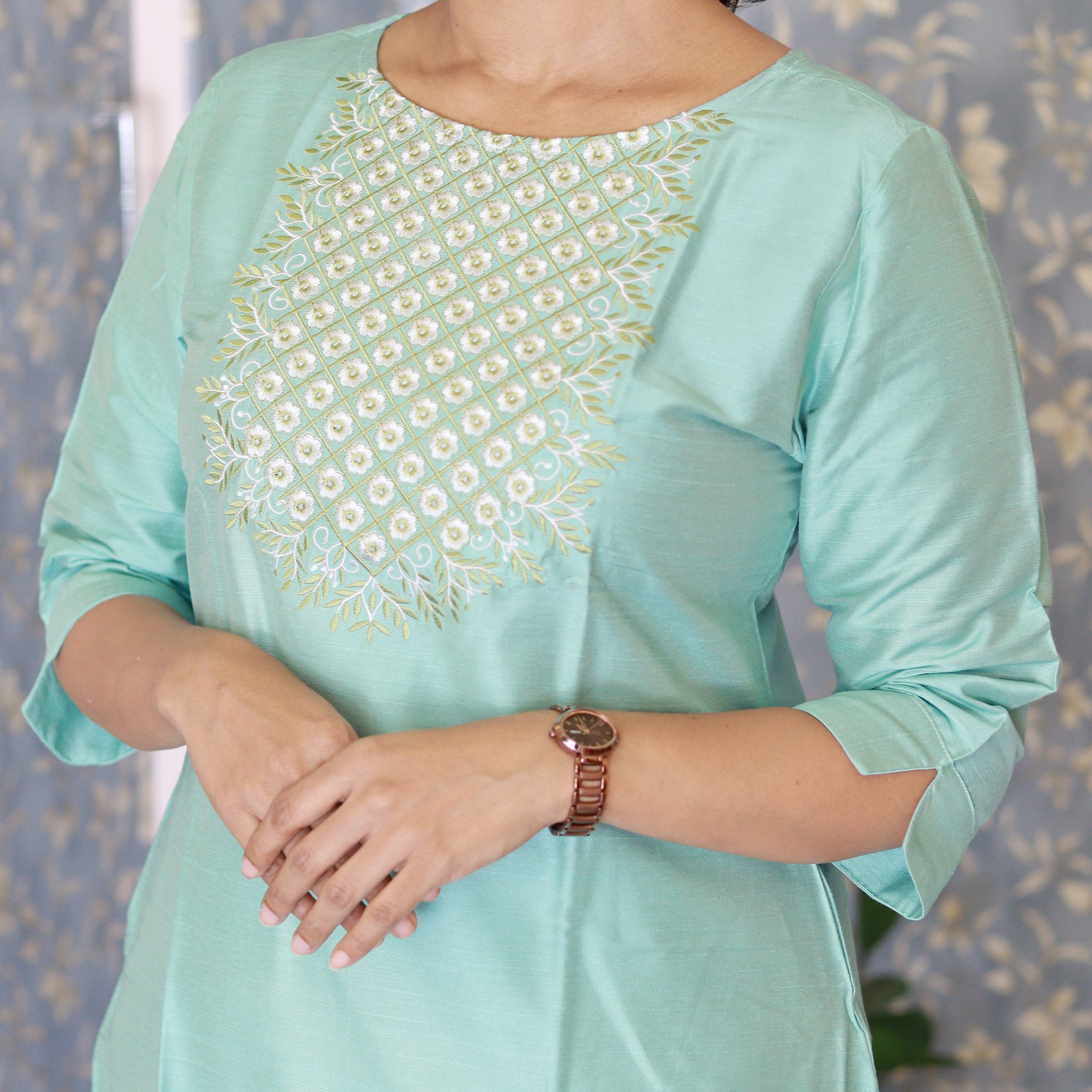 Load image into Gallery viewer, Raw Cotton Embroidery Suit- 3676
