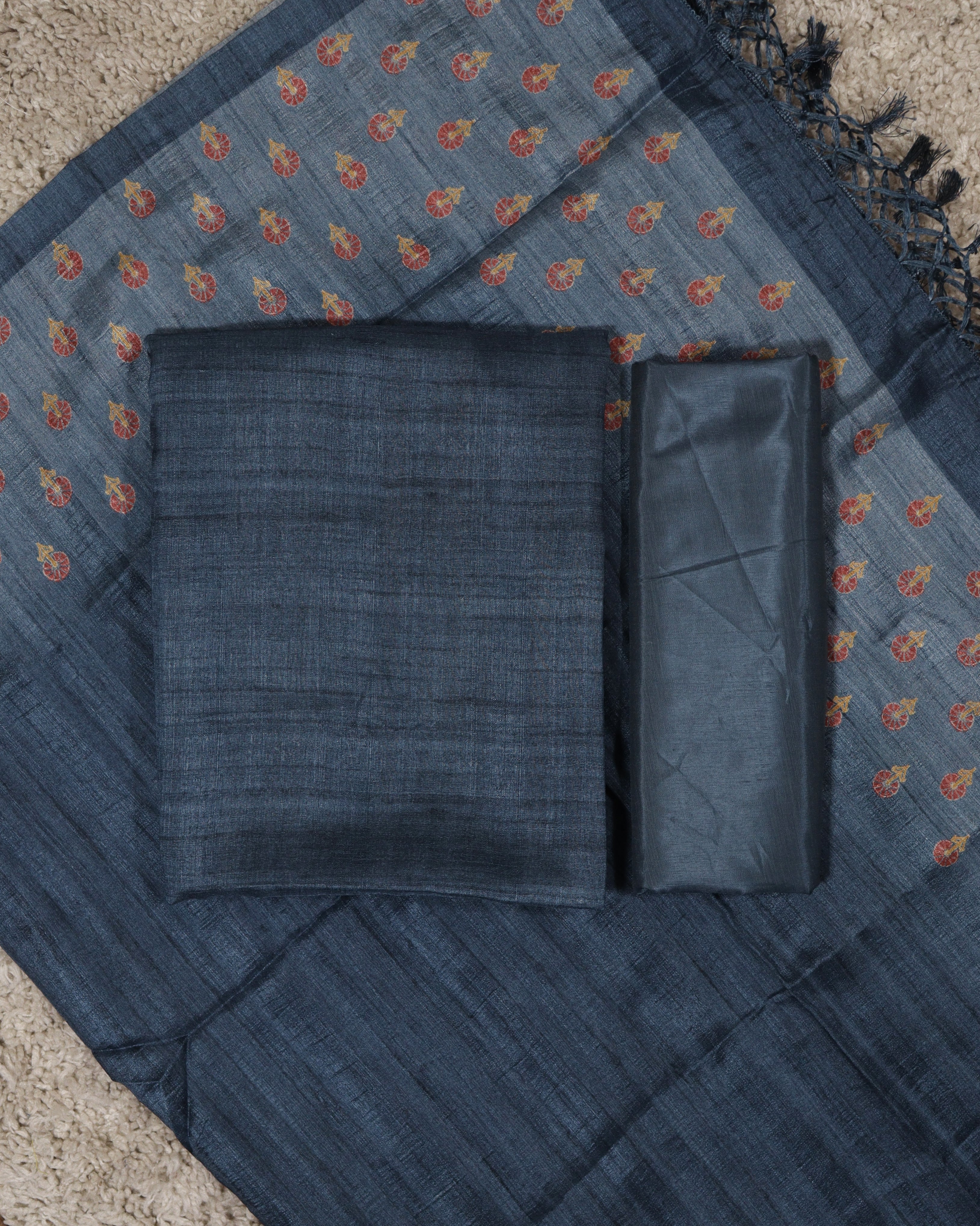 Load image into Gallery viewer, Semi Tusser Silk Unstitched Suit-7261
