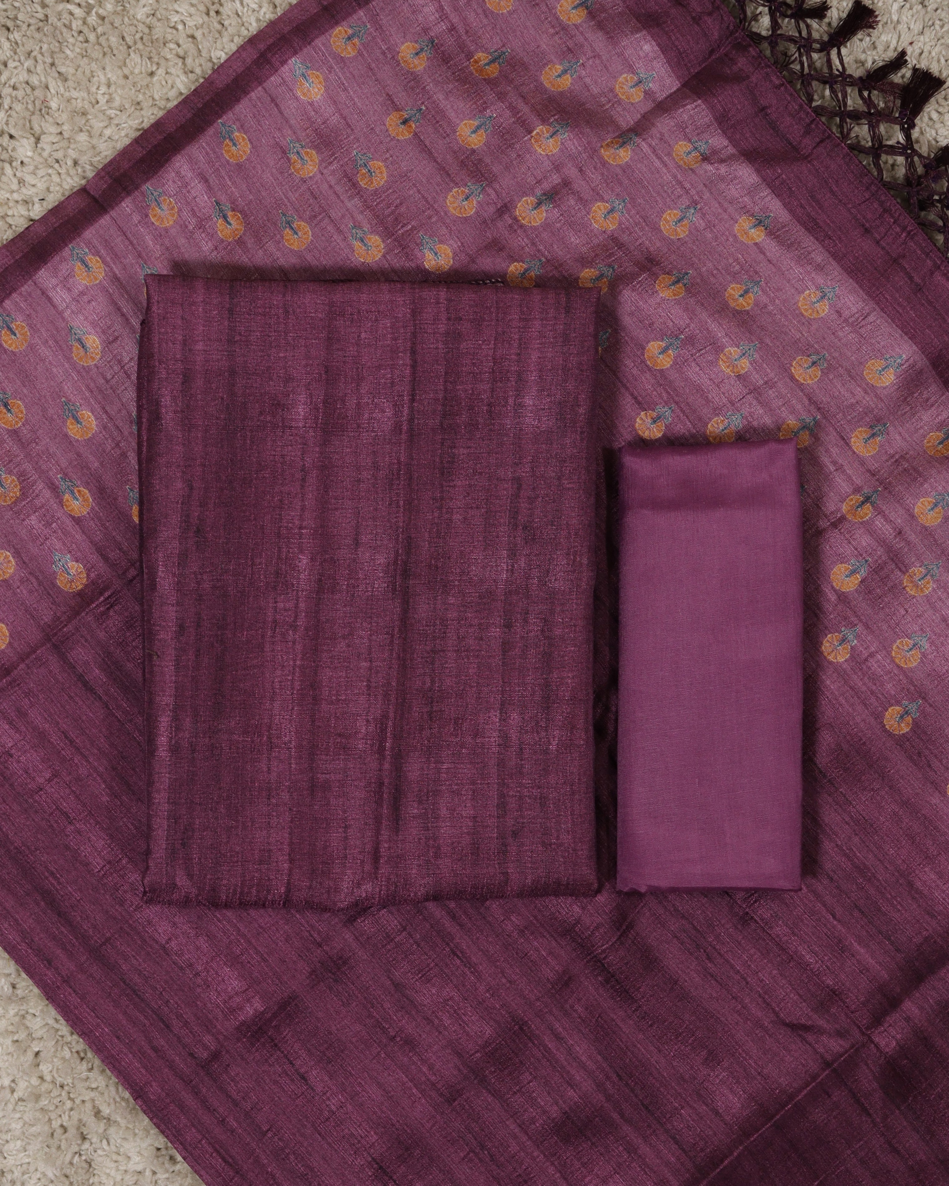 Load image into Gallery viewer, Semi Tusser Silk Unstitched Suit-7261
