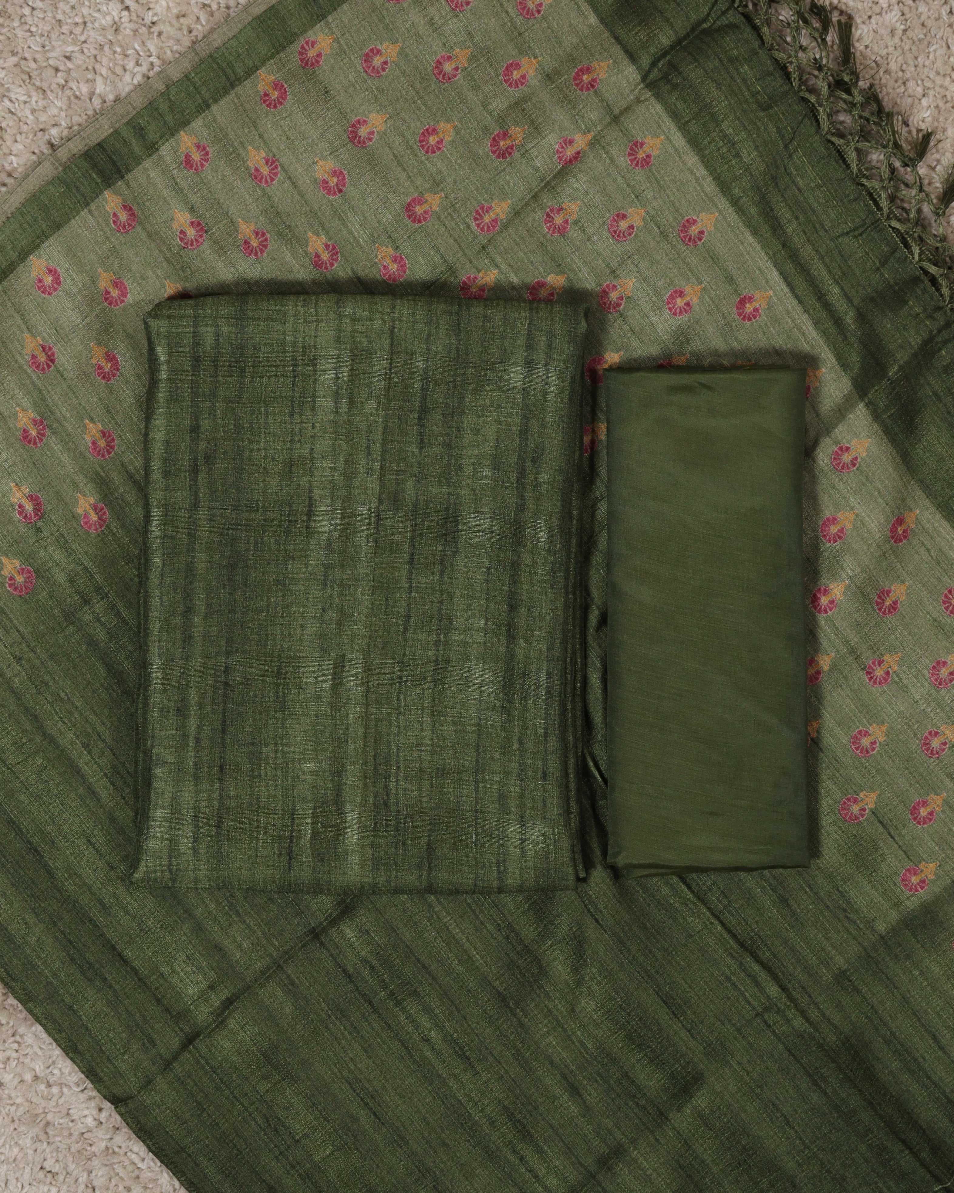 Load image into Gallery viewer, Semi Tusser Silk Unstitched Suit-7261
