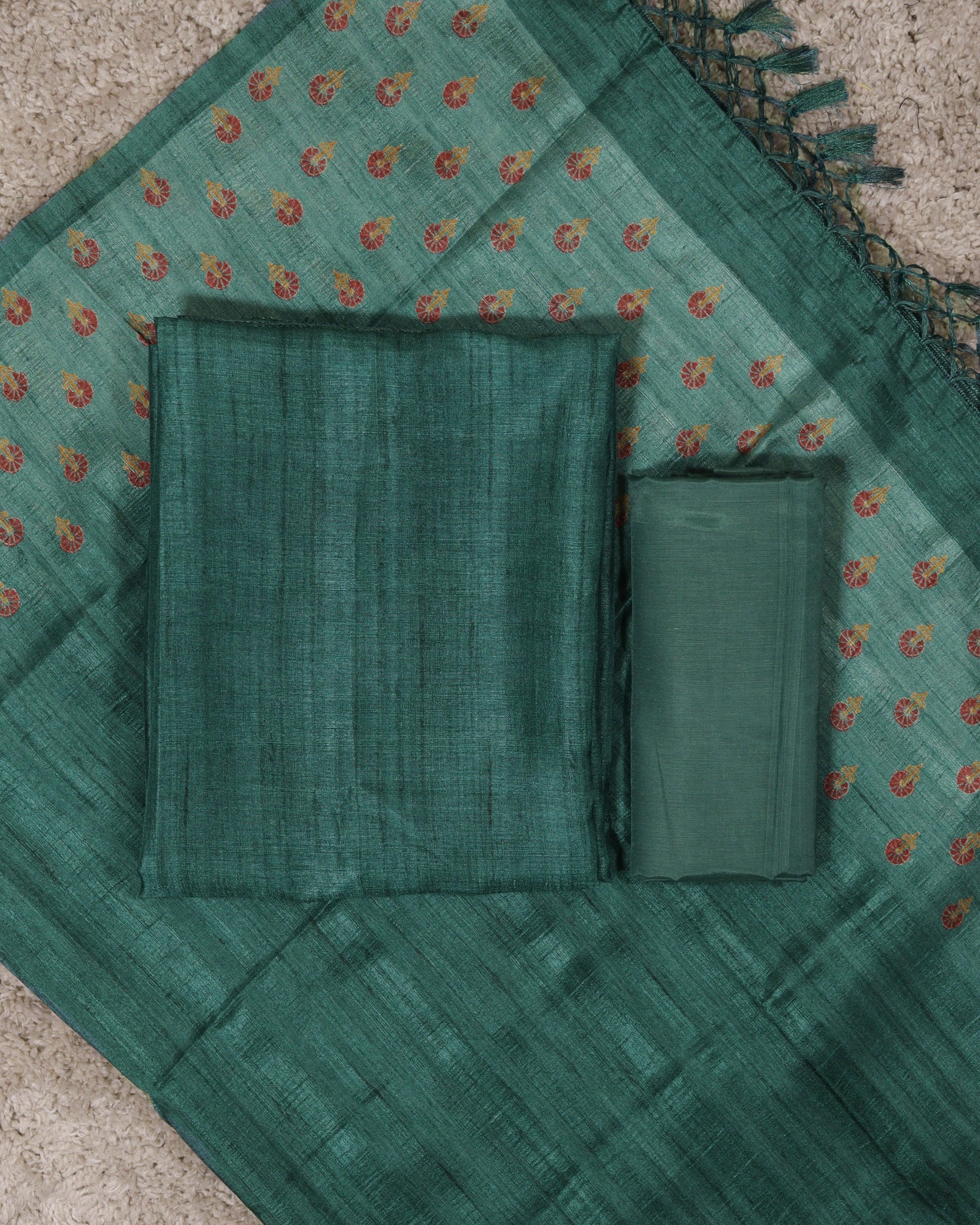 Load image into Gallery viewer, Semi Tusser Silk Unstitched Suit-7261
