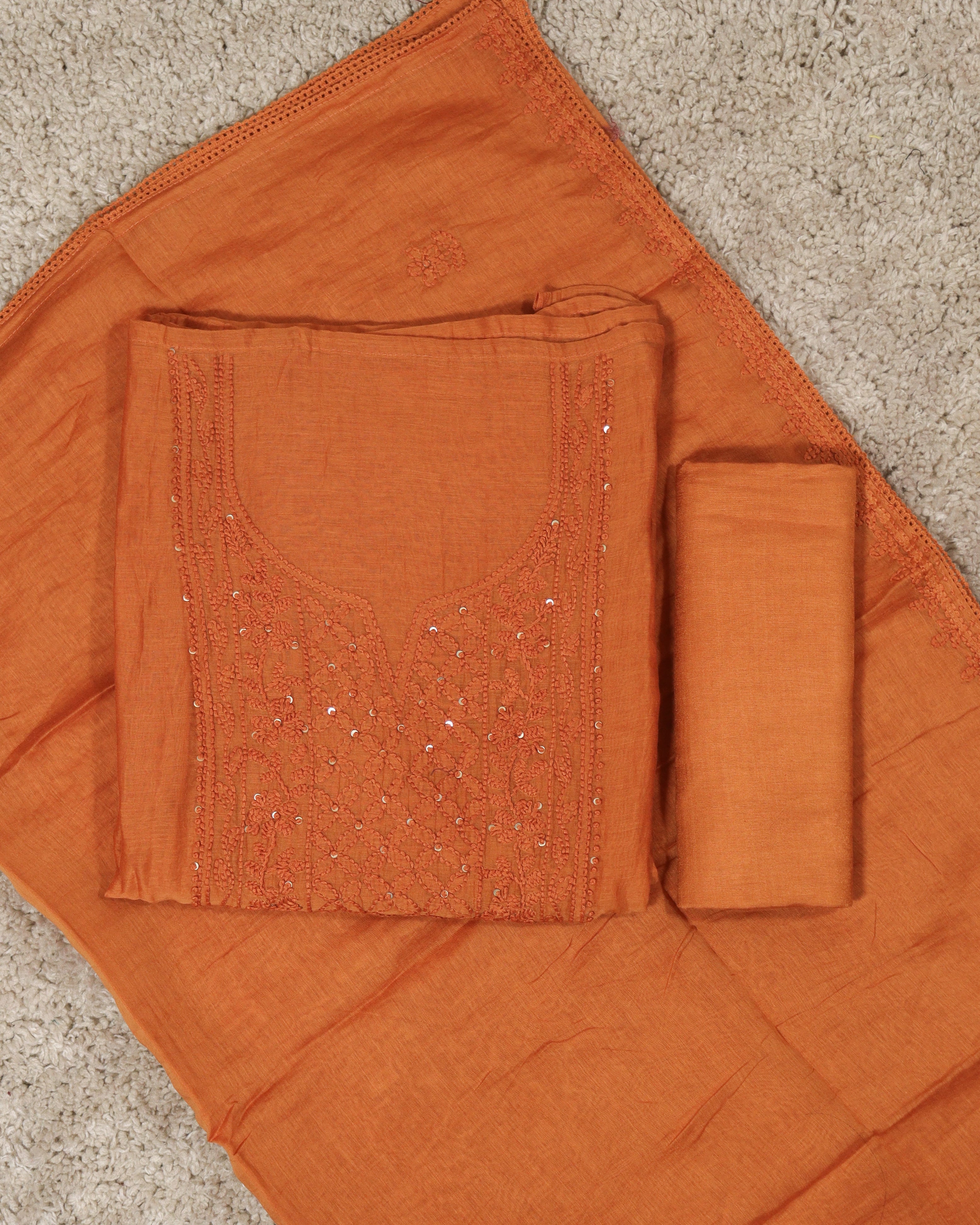 Load image into Gallery viewer, Mul Chanderi Unstitched Suit-7263
