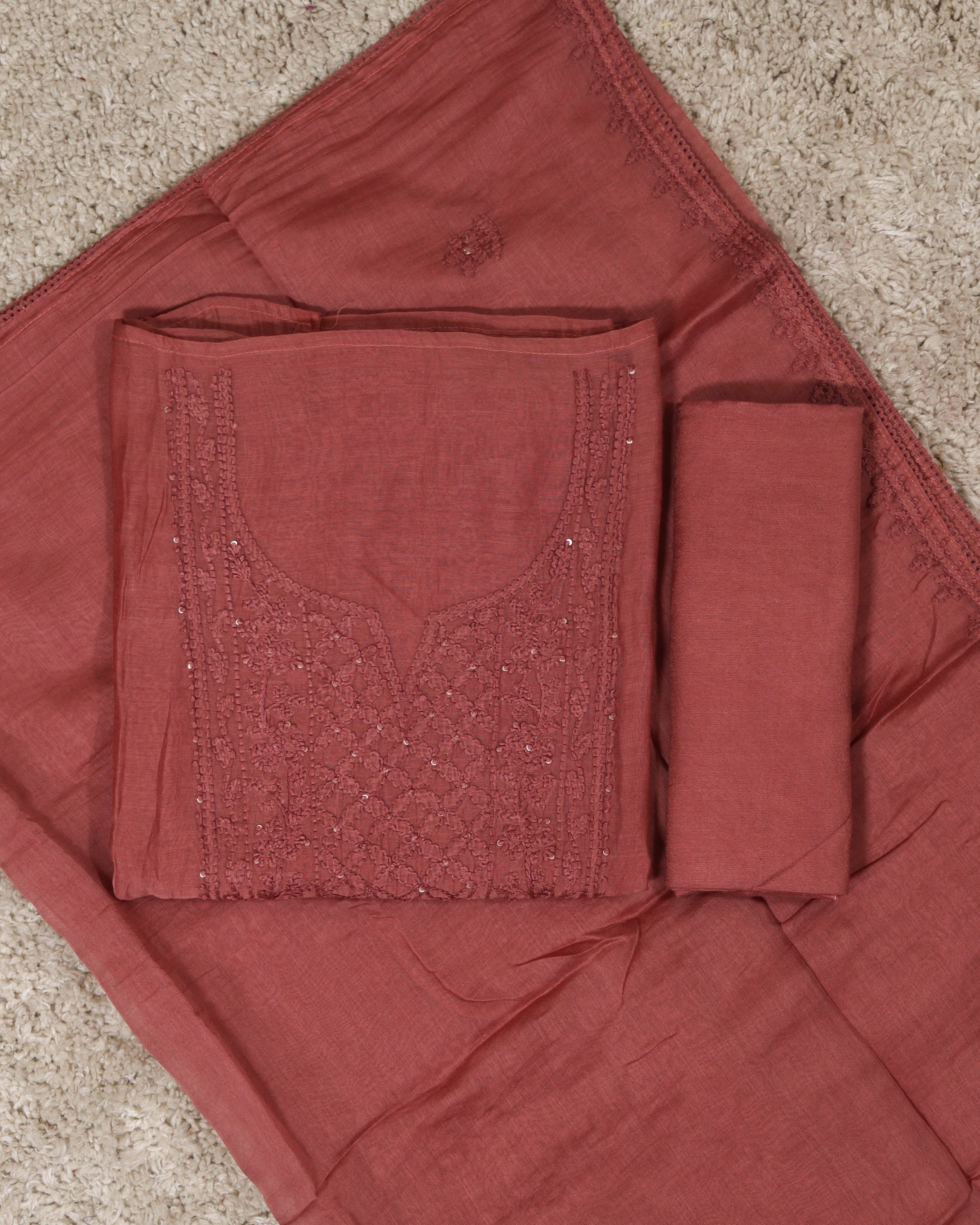 Load image into Gallery viewer, Mul Chanderi Unstitched Suit-7263
