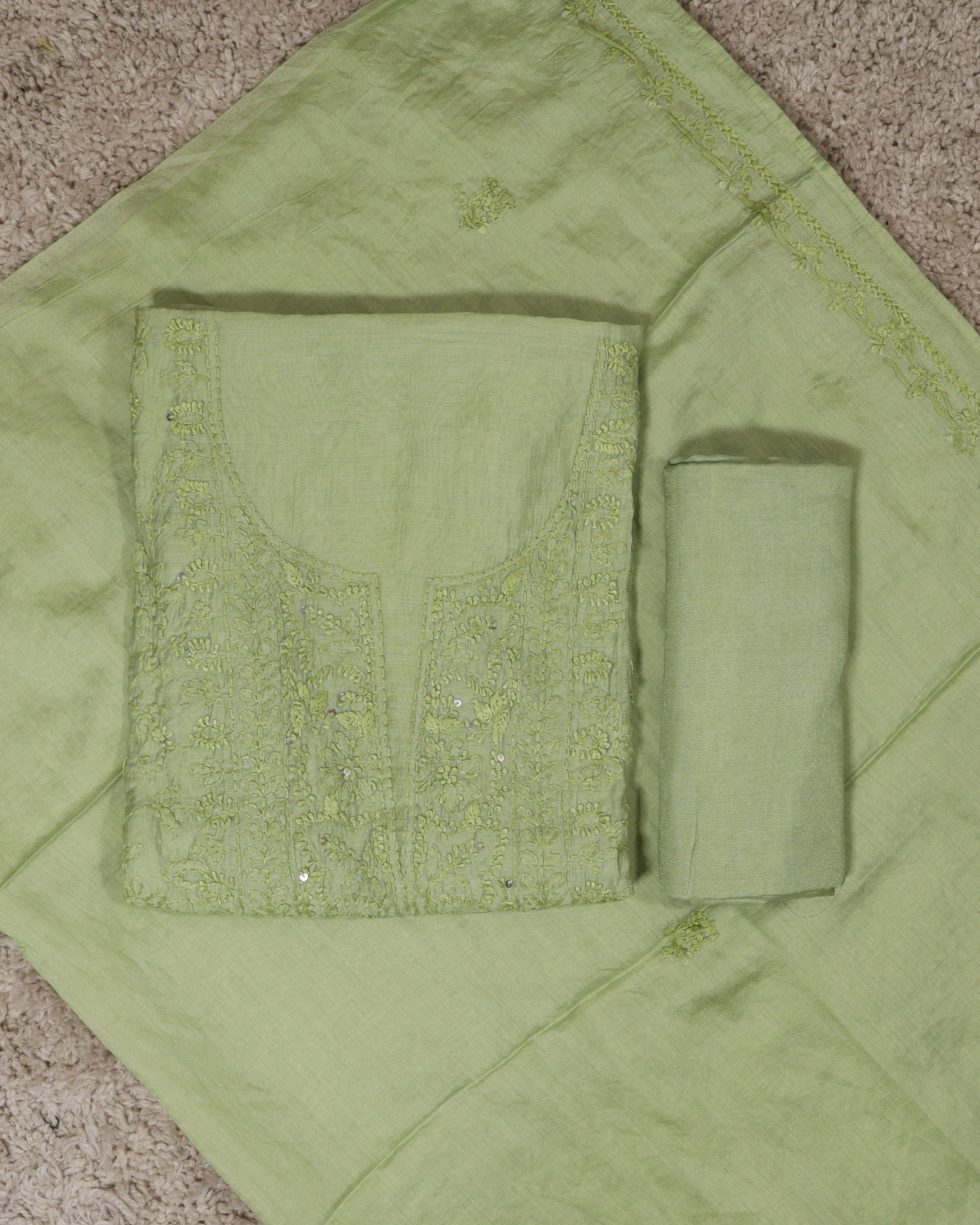 Load image into Gallery viewer, Mul Chanderi Unstitched Suit-7316
