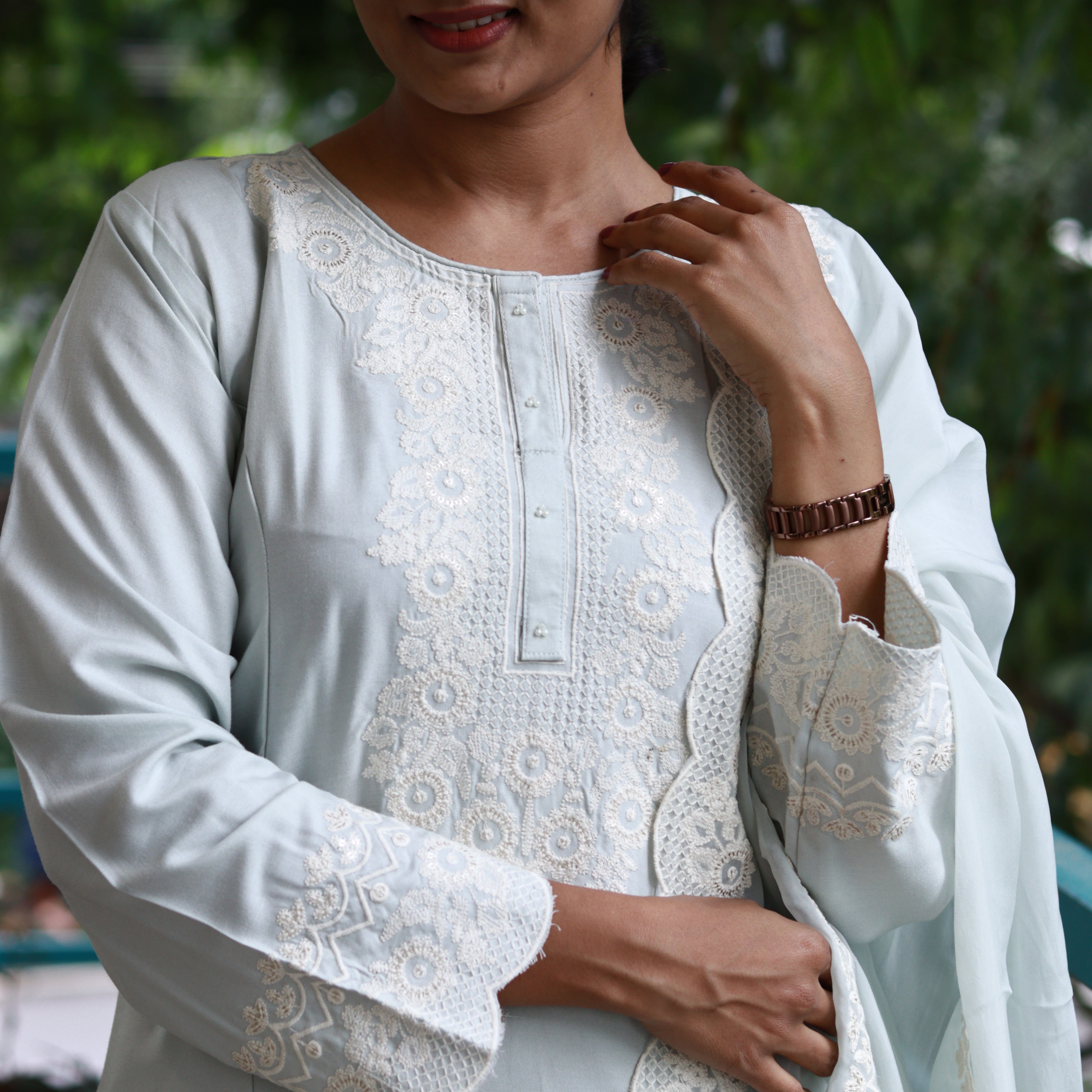 Load image into Gallery viewer, Pure Heavy Rayon Embroidery Suit - 3660
