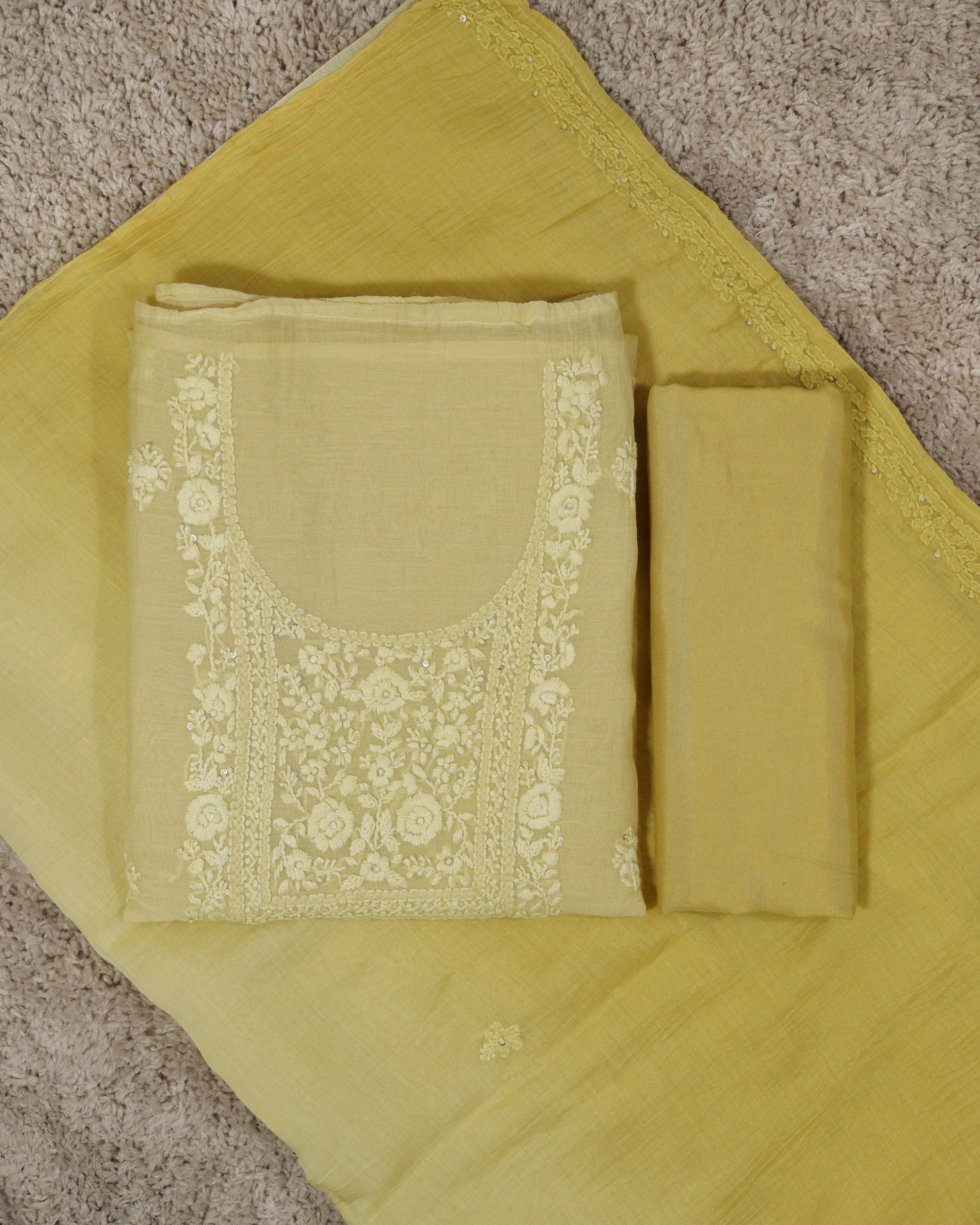 Load image into Gallery viewer, Mul Chanderi Unstitched Suit-7516
