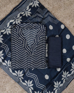 Semi Silk Unstitched Suit-3236