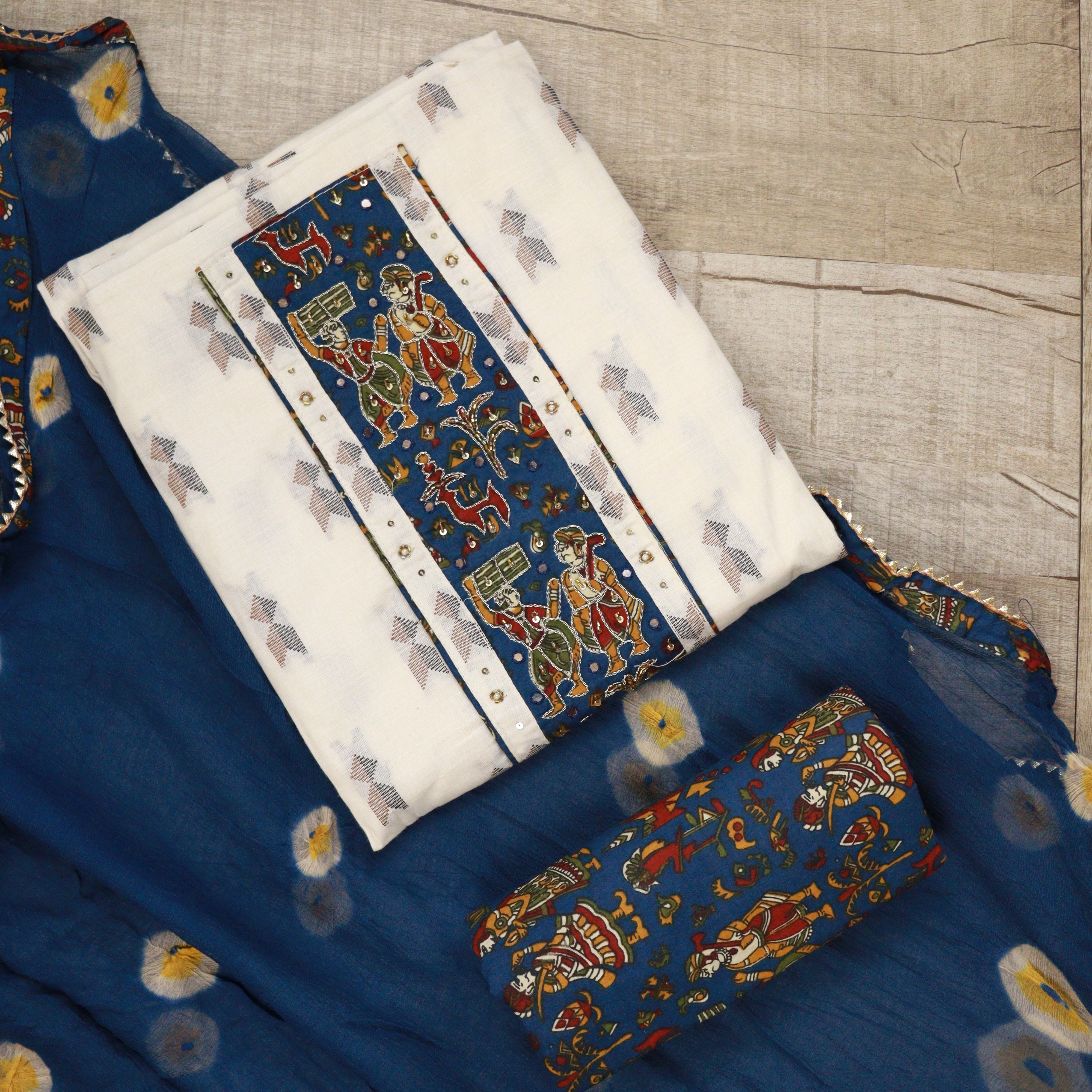 Load image into Gallery viewer, Ethnic Pure cotton unstitched suit - 3265
