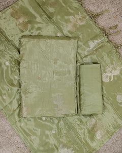 Pure Crape Silk Unstitched Suit-3234