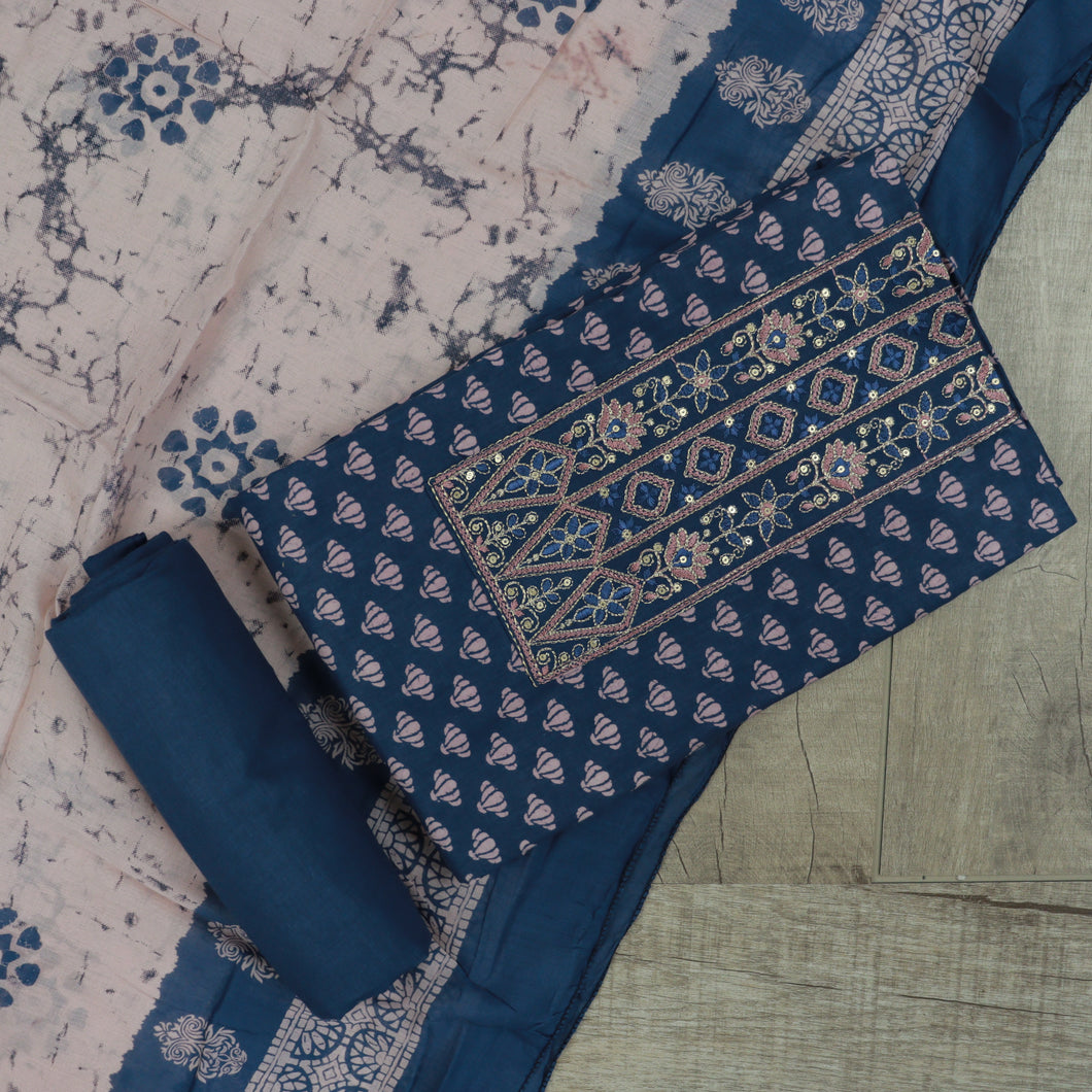 Cotton Unstitched Suit - 3750