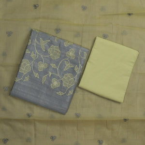 Semi Tusser Silk Unstitched Suit- 5043