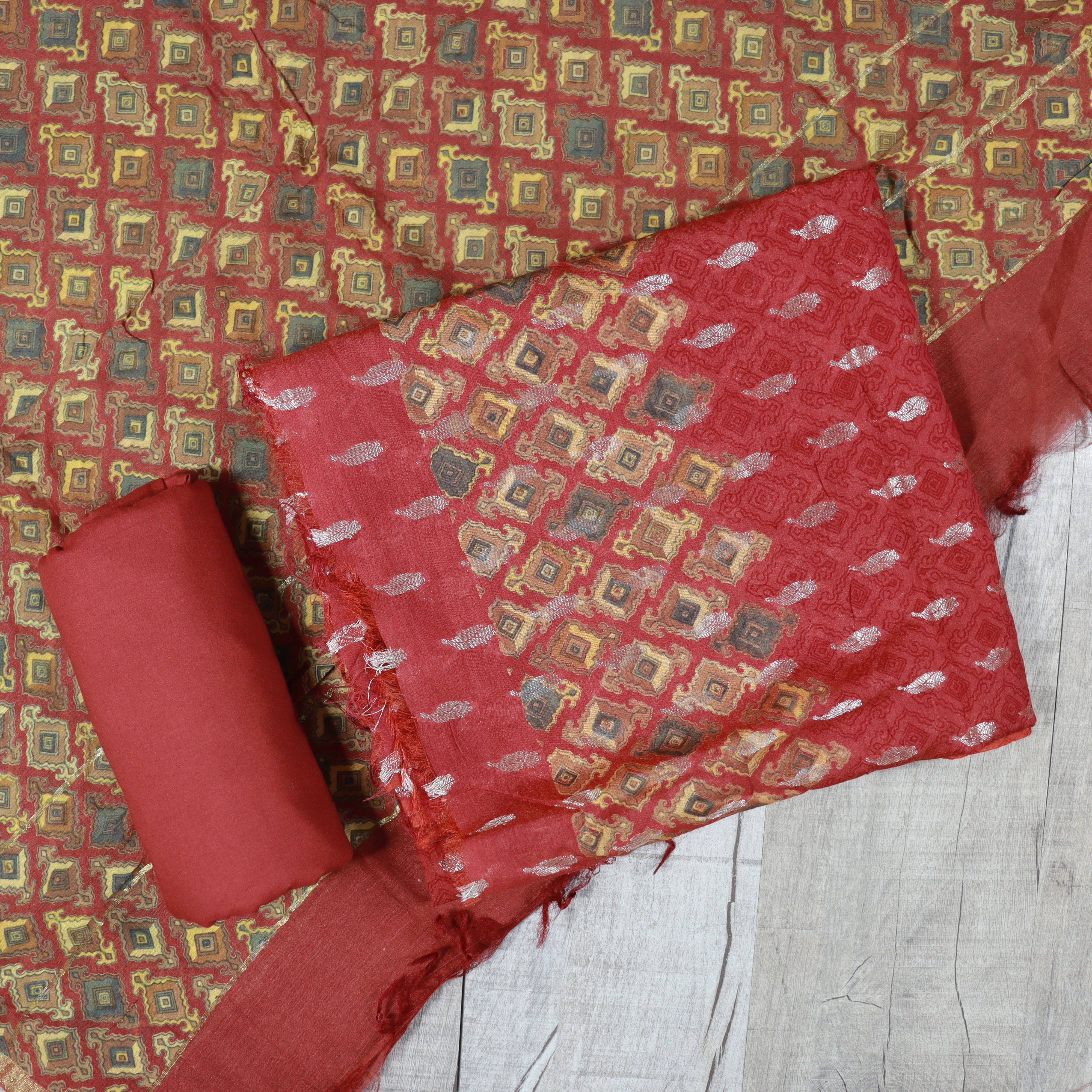 Load image into Gallery viewer, Pure Chanderi Silk fabric - 3788
