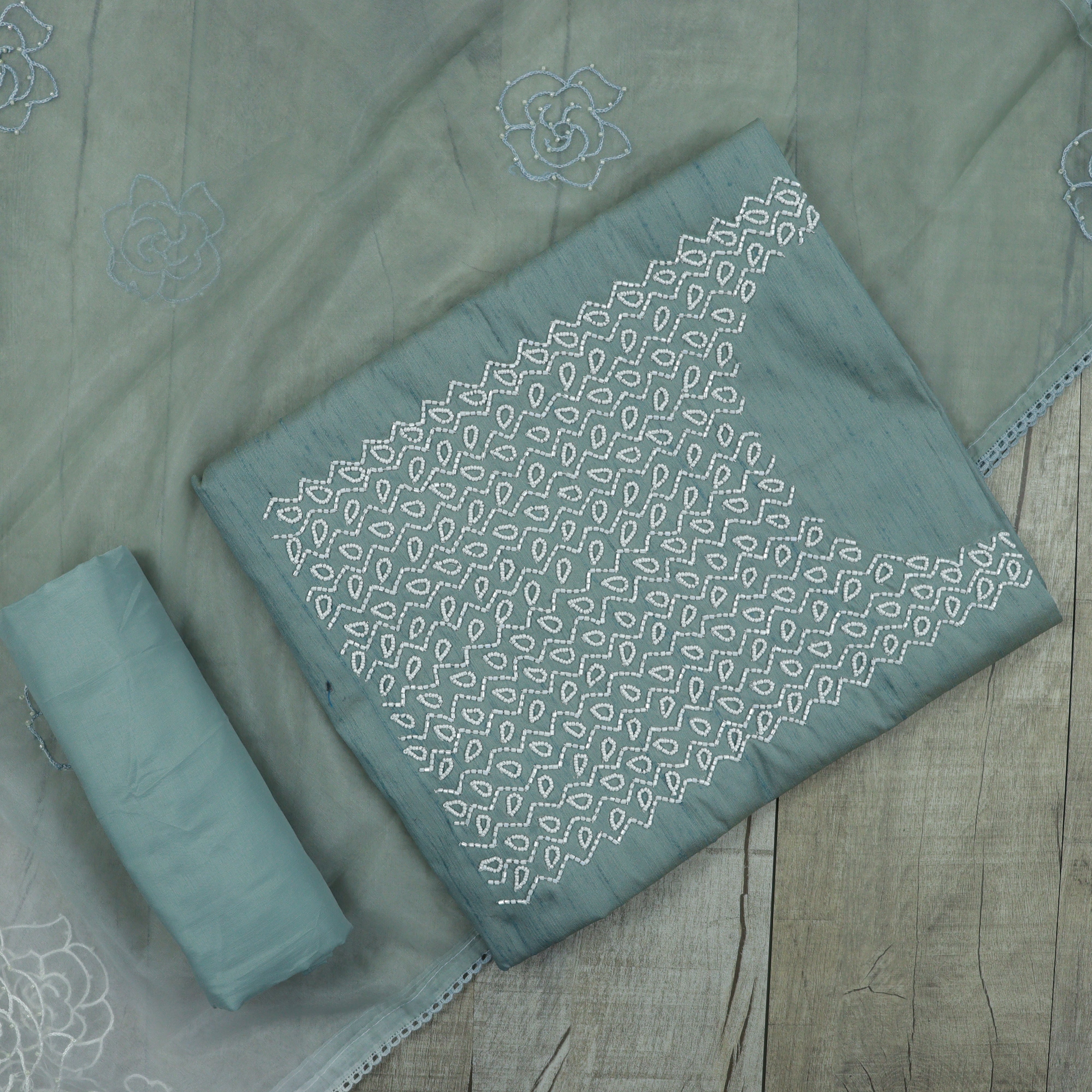Load image into Gallery viewer, Semi Silk Unstitched Suit - 3776
