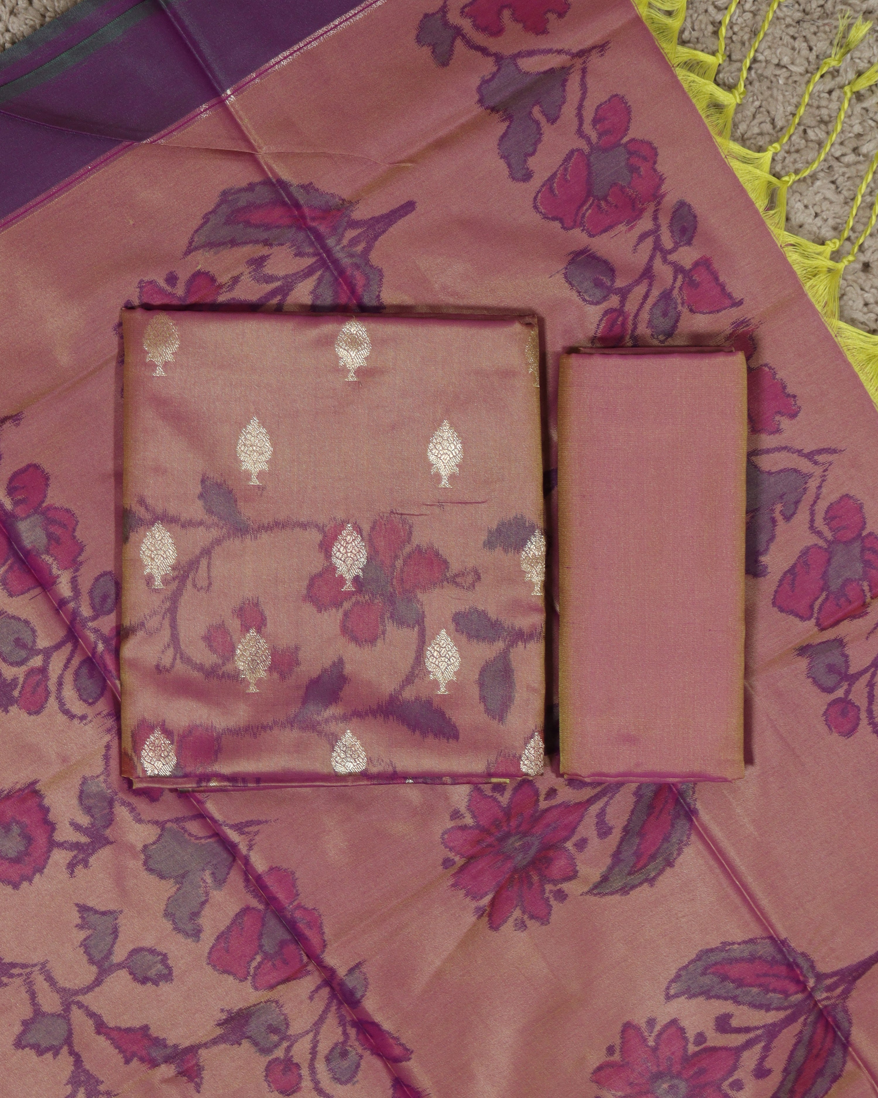 Load image into Gallery viewer, Semi Silk Unstitched Suit-7705
