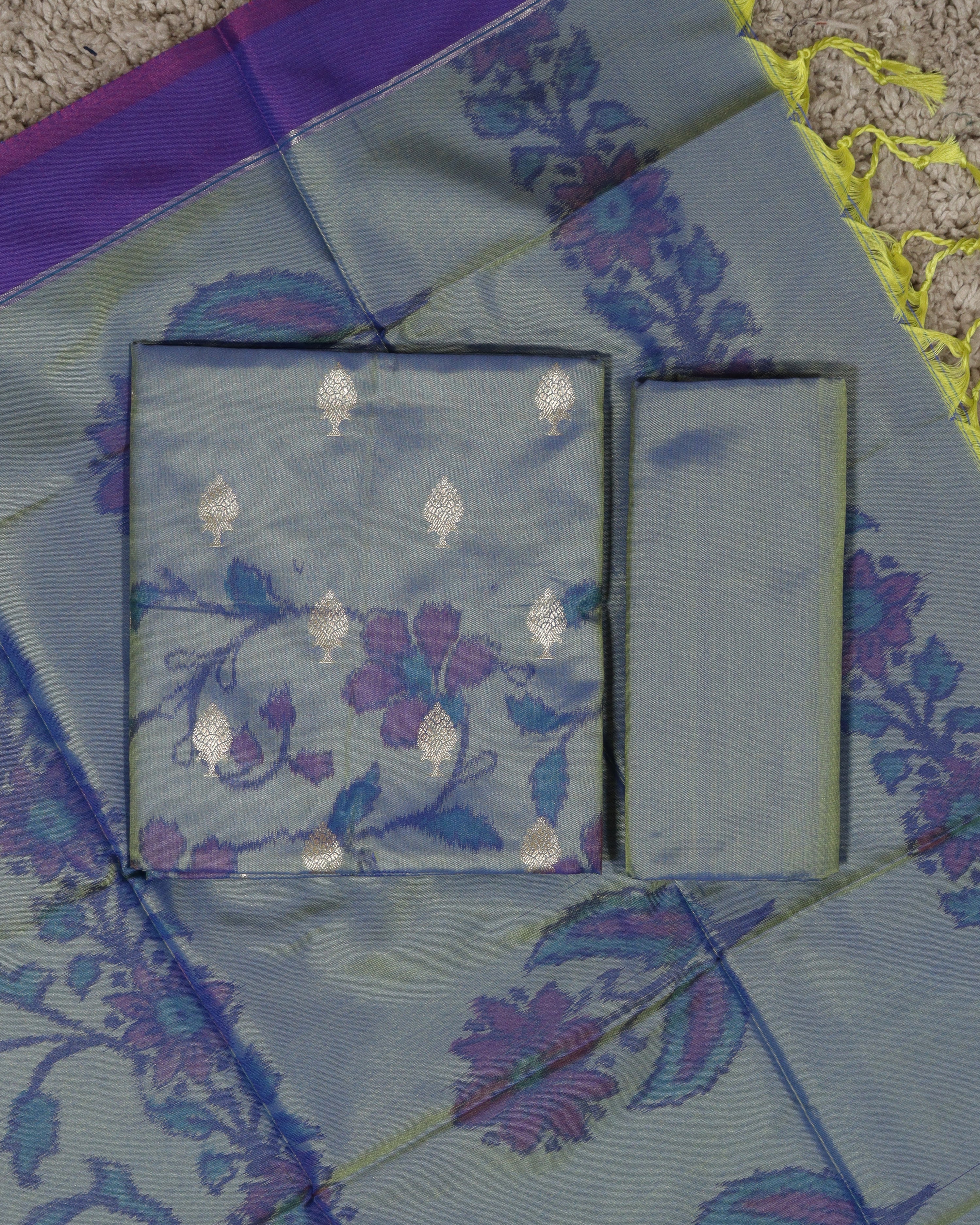 Load image into Gallery viewer, Semi Silk Unstitched Suit-7705
