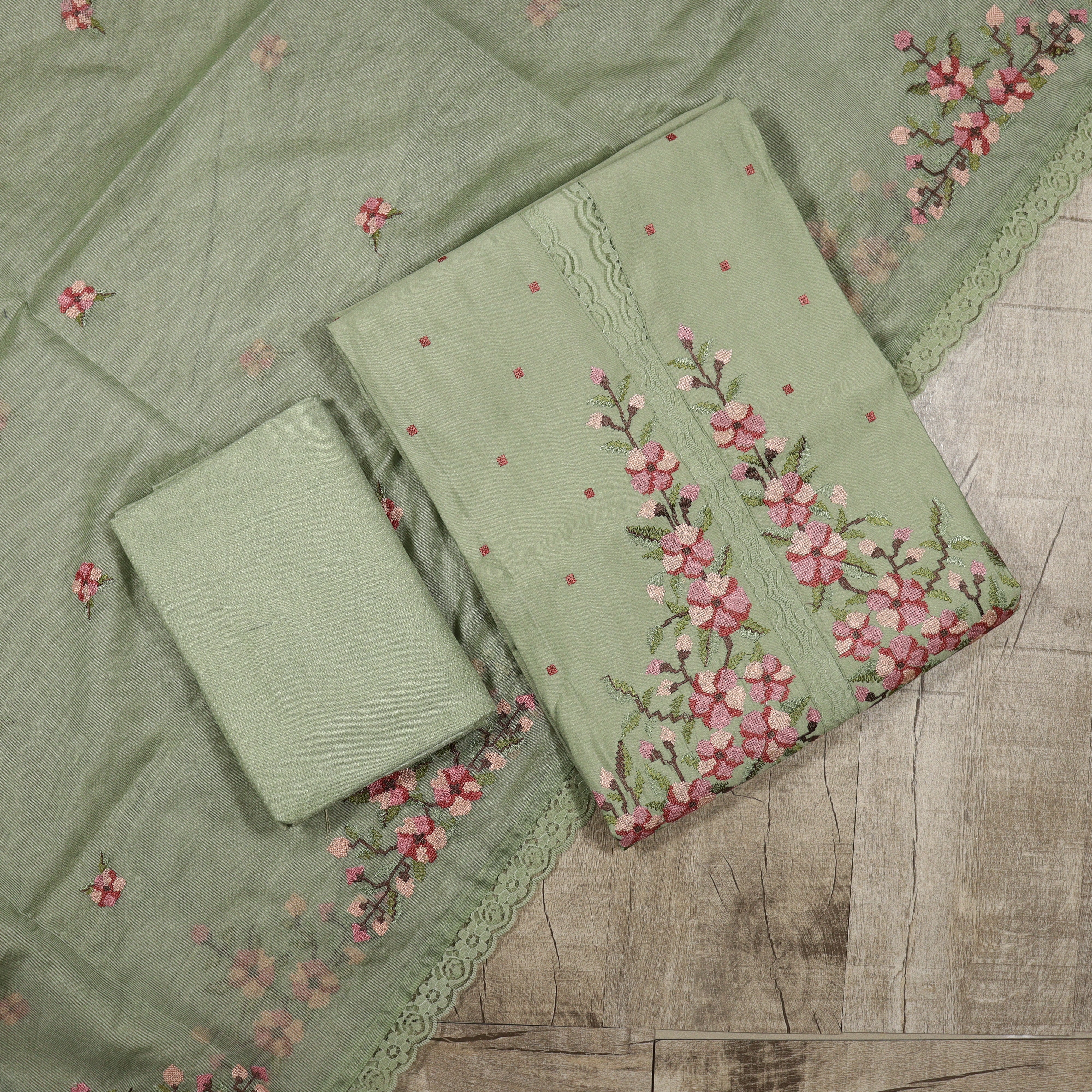 Load image into Gallery viewer, Muslin Silk Unstitched Suit -3700
