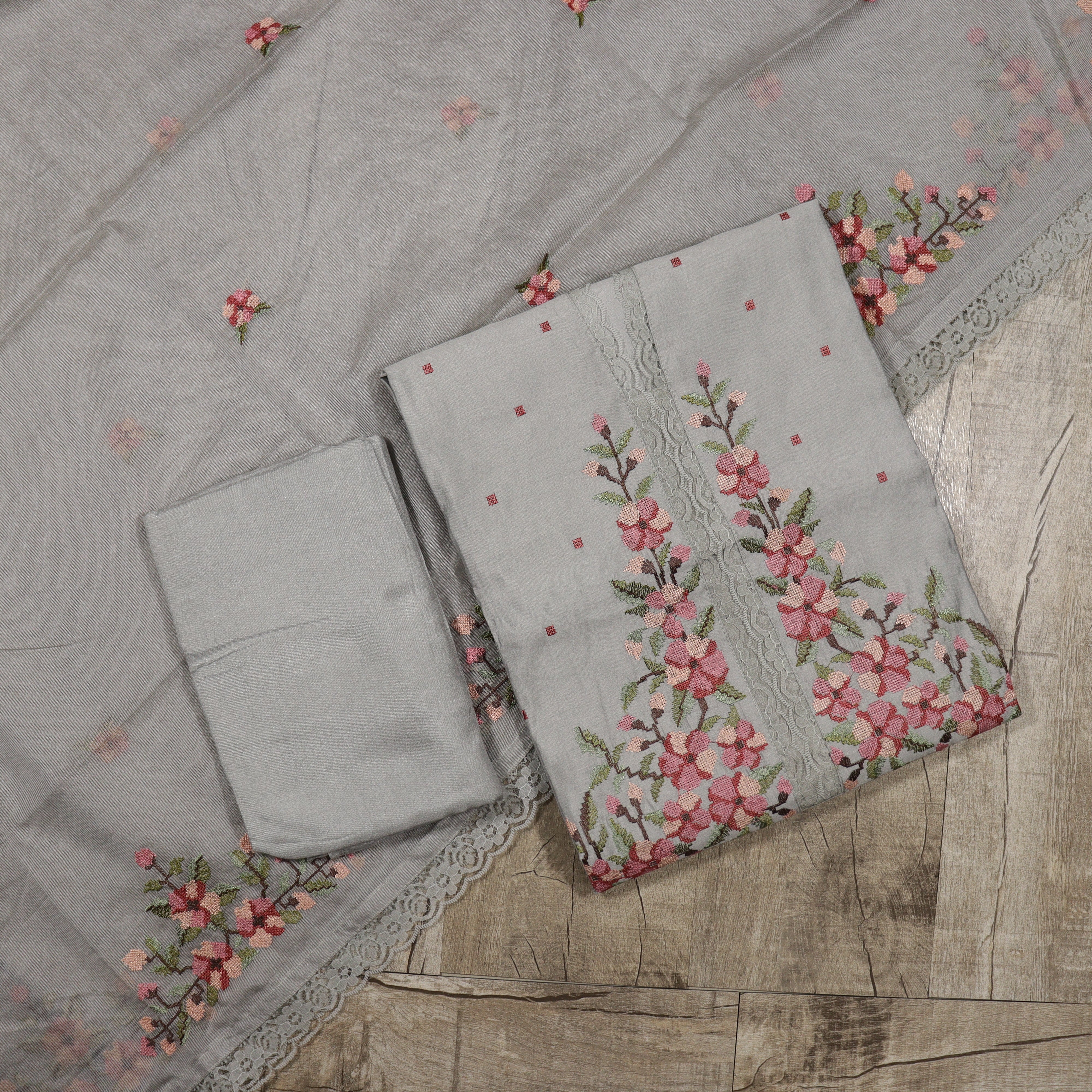 Load image into Gallery viewer, Muslin Silk Unstitched Suit -3700
