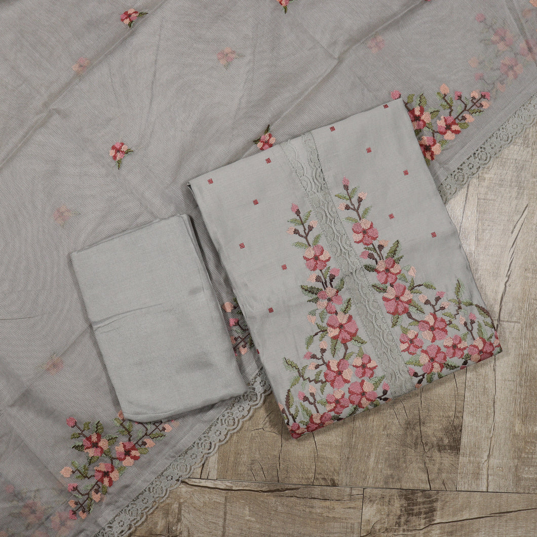 Muslin Silk Unstitched Suit -3700