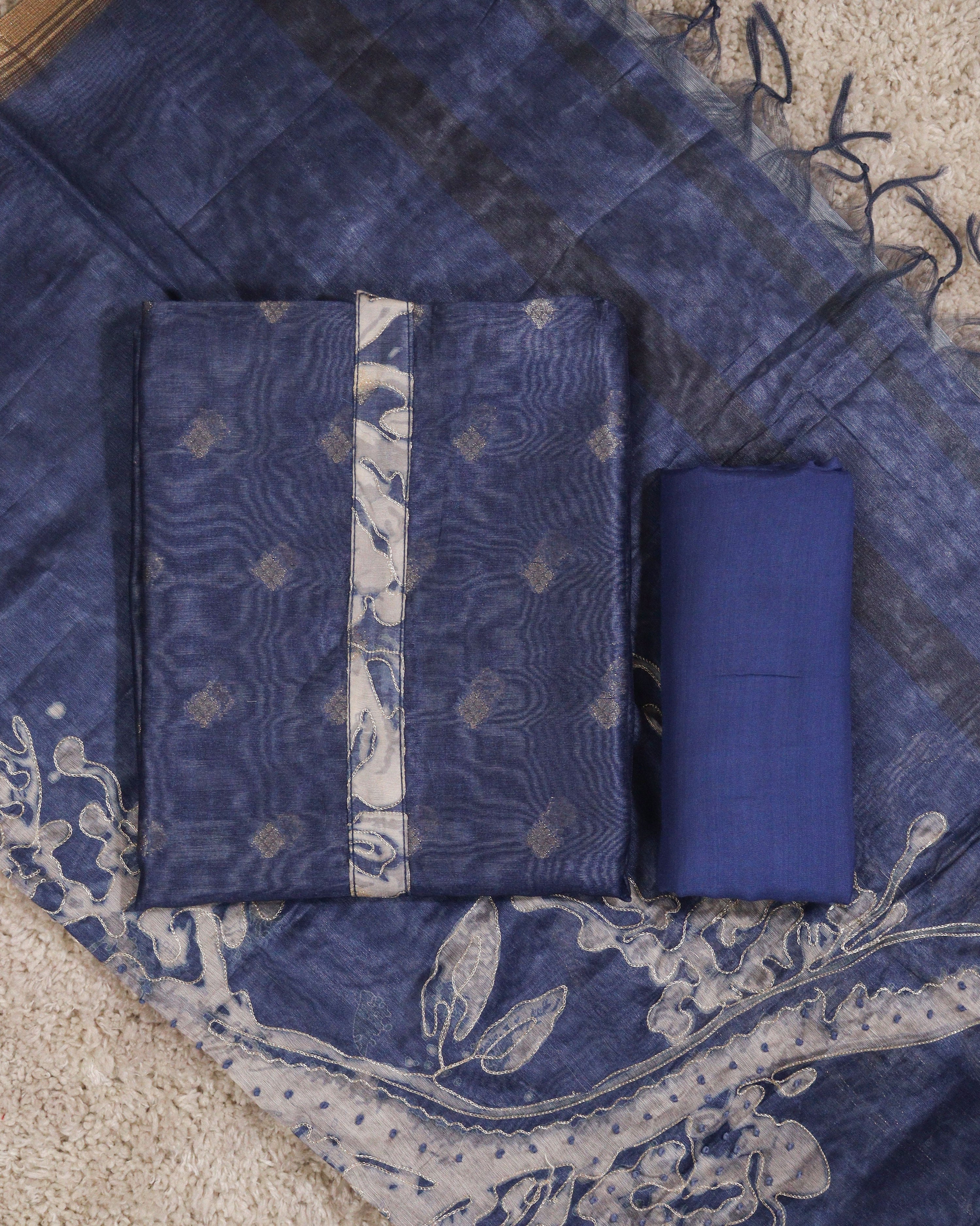 Load image into Gallery viewer, Chanderi Cotton Unstitched Suit-3564
