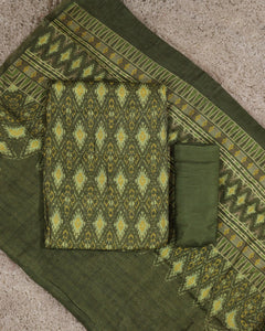 Semi Silk Unstitched Suit-3561