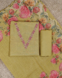 Linen Tissue Unstitched Suit-3568