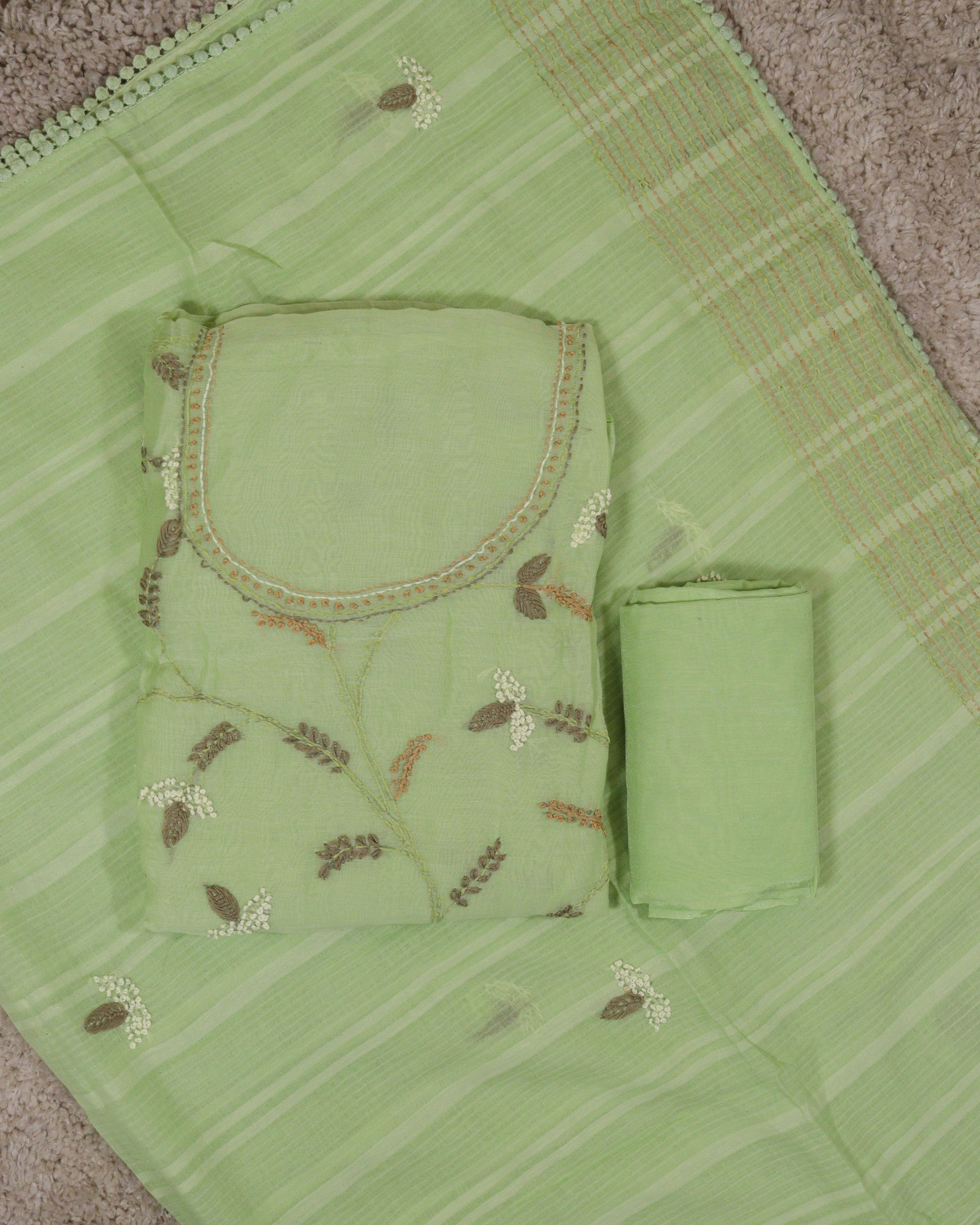 Load image into Gallery viewer, Mul chanderi unstitched suit 3760
