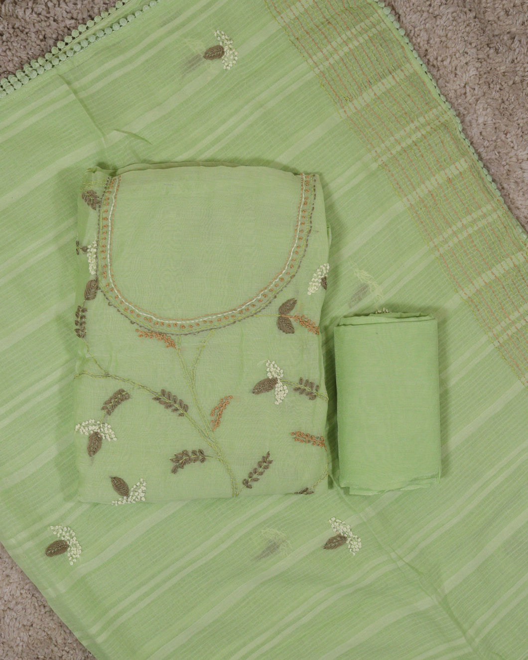 Mul chanderi unstitched suit 3760