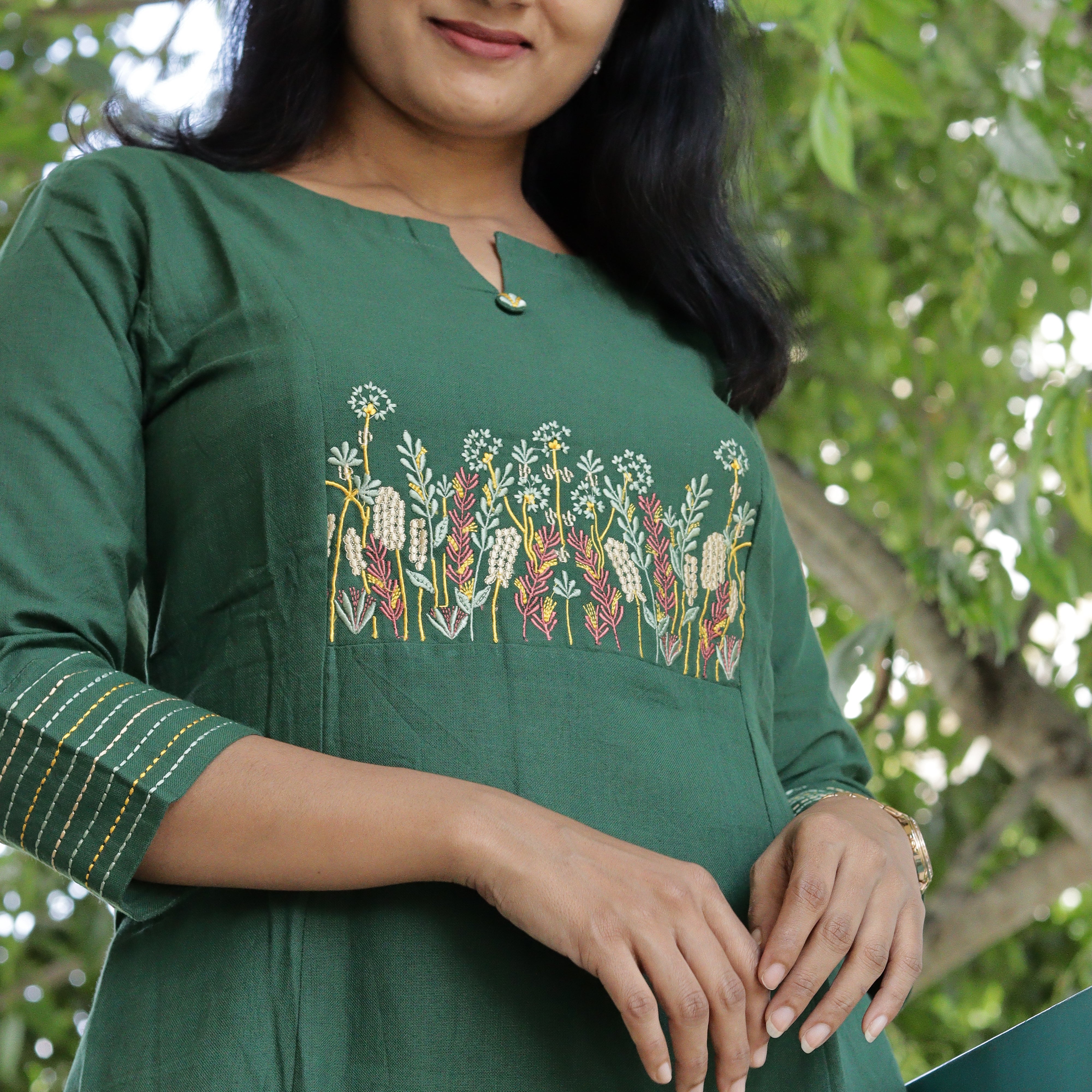 Load image into Gallery viewer, A-line Cotton Kurti - 3839
