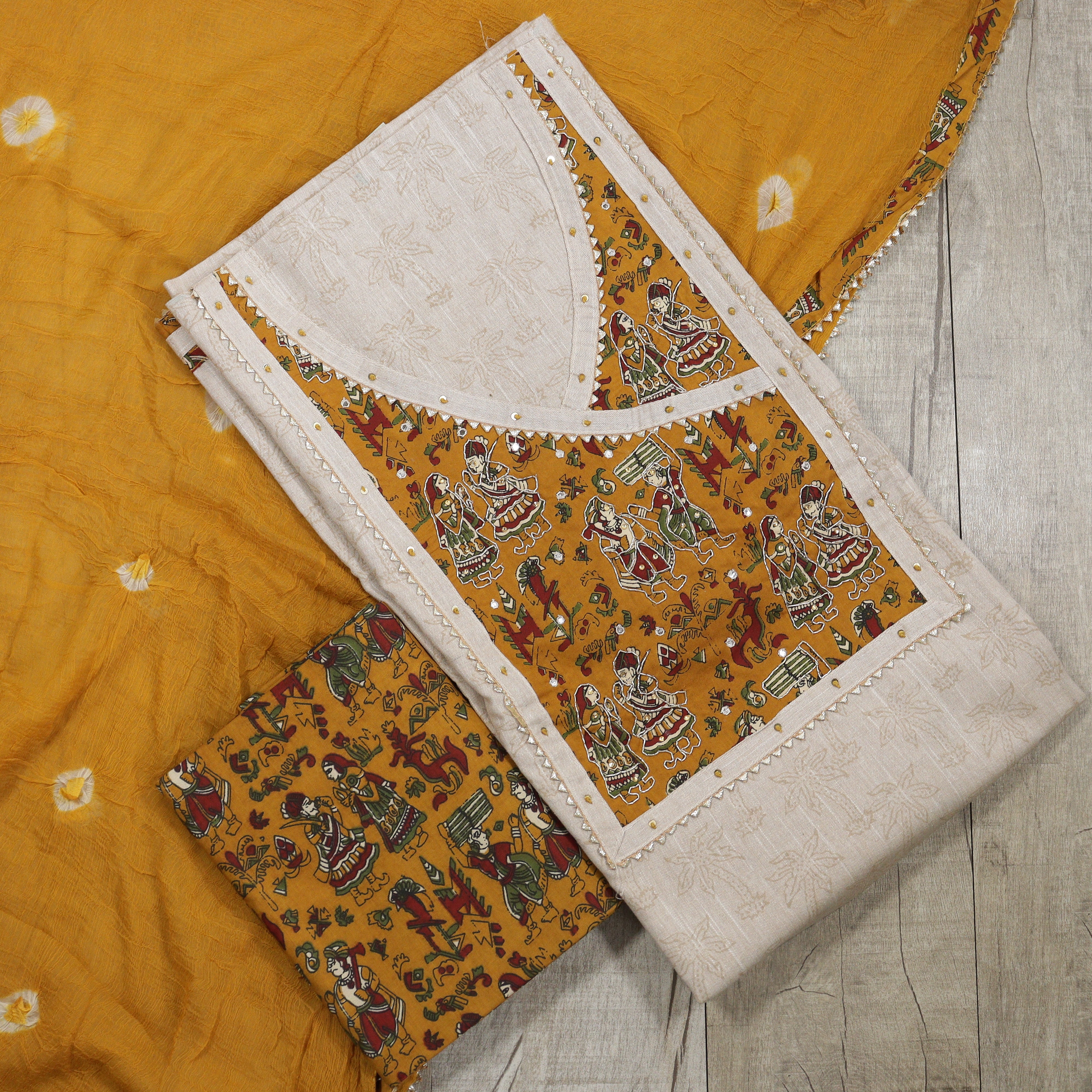 Load image into Gallery viewer, Ethnic Pure Cotton Unstitched Suit - 3832
