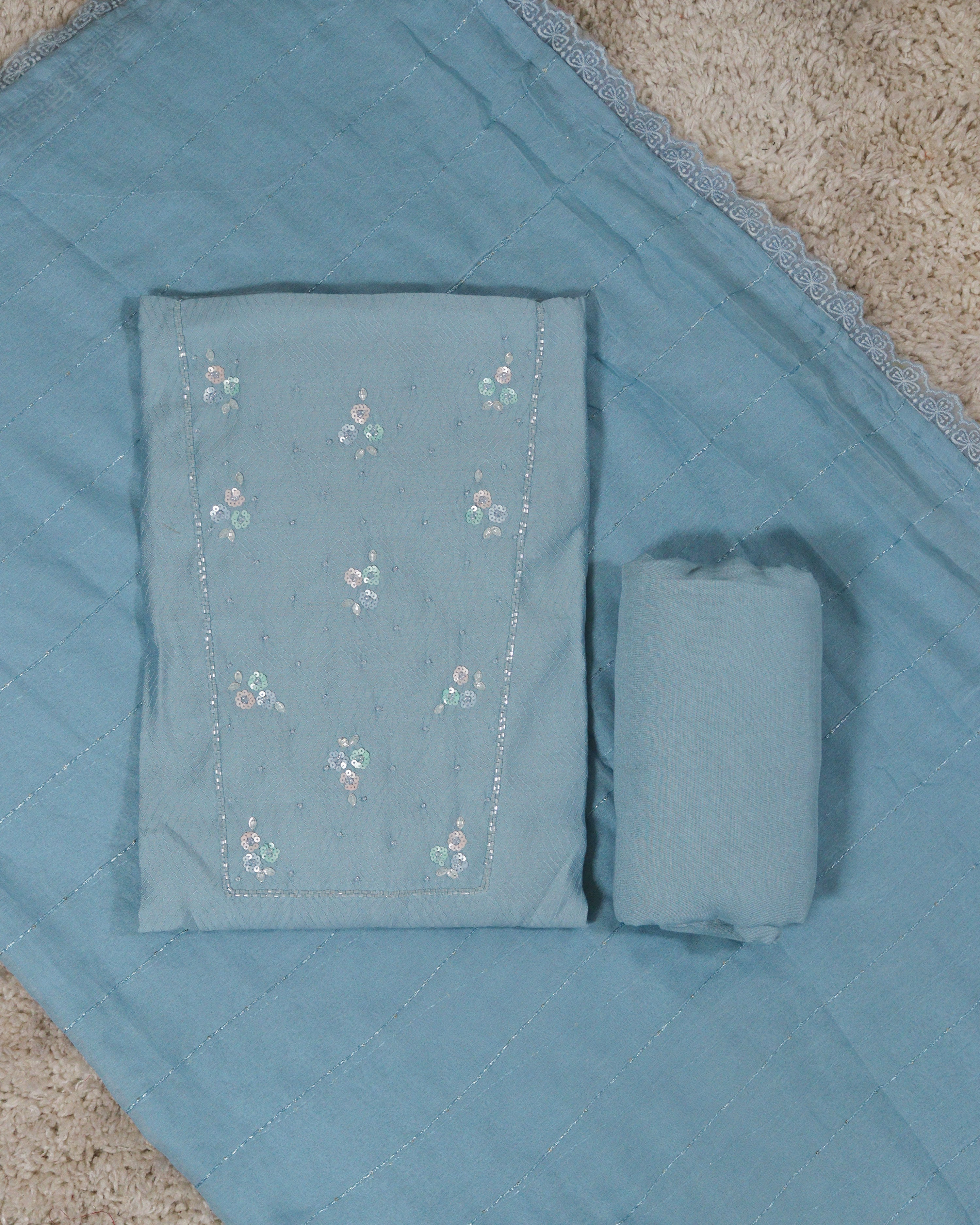 Load image into Gallery viewer, Semi Silk Unstitched Suit-3753

