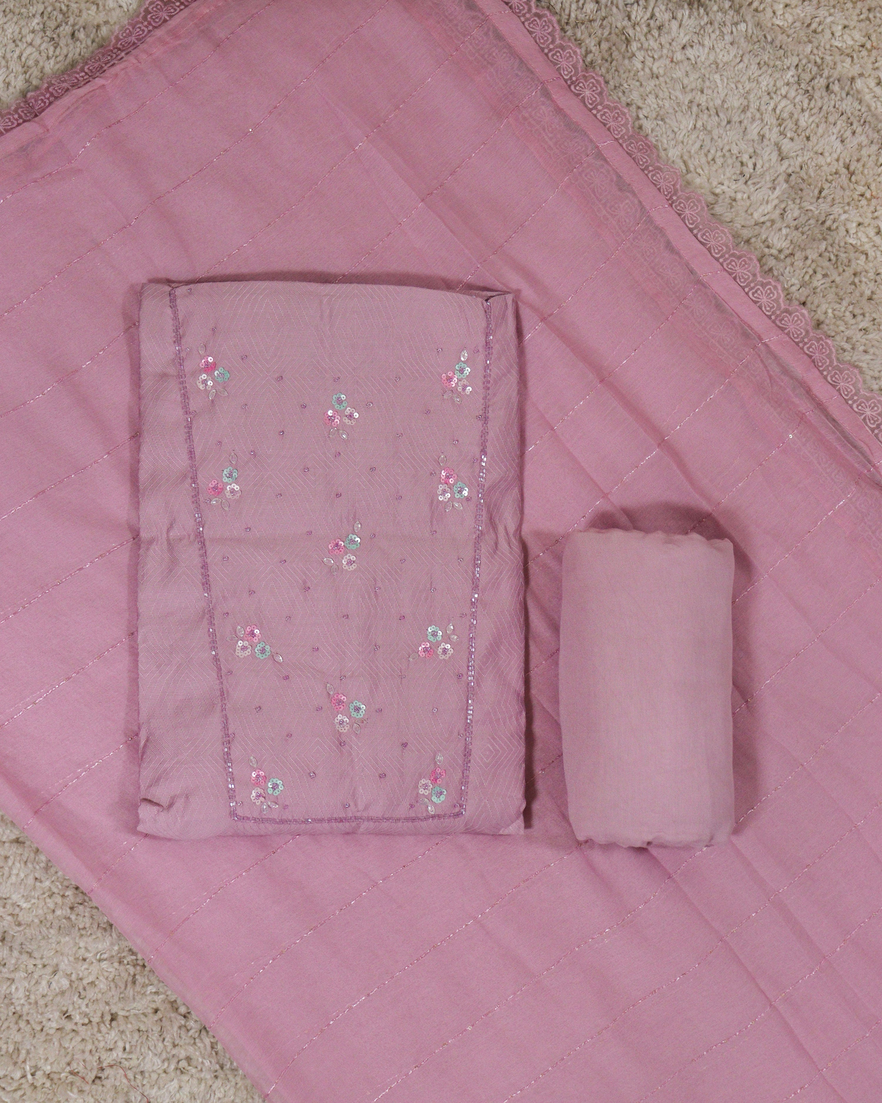 Load image into Gallery viewer, Semi Silk Unstitched Suit-3753
