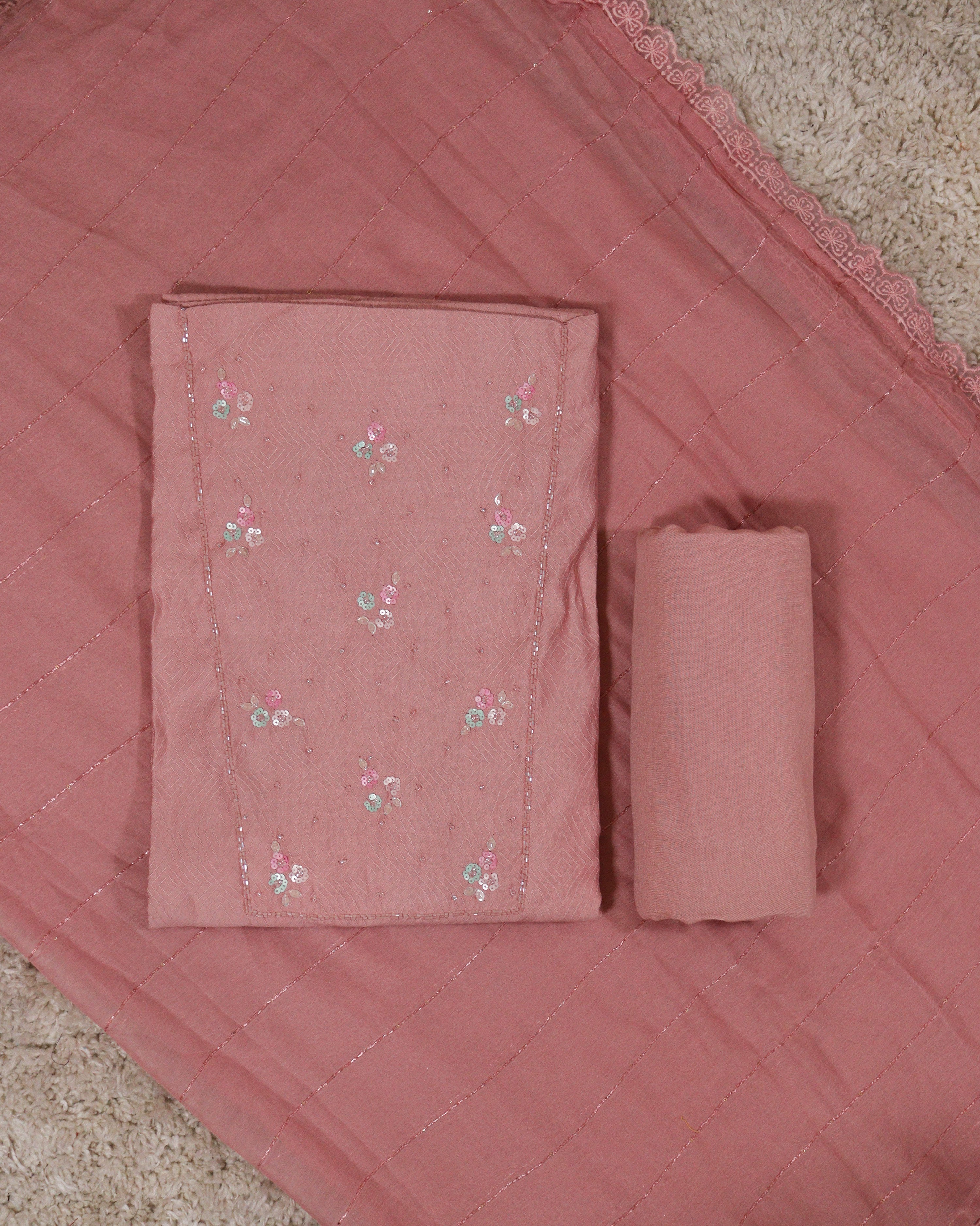 Load image into Gallery viewer, Semi Silk Unstitched Suit-3753
