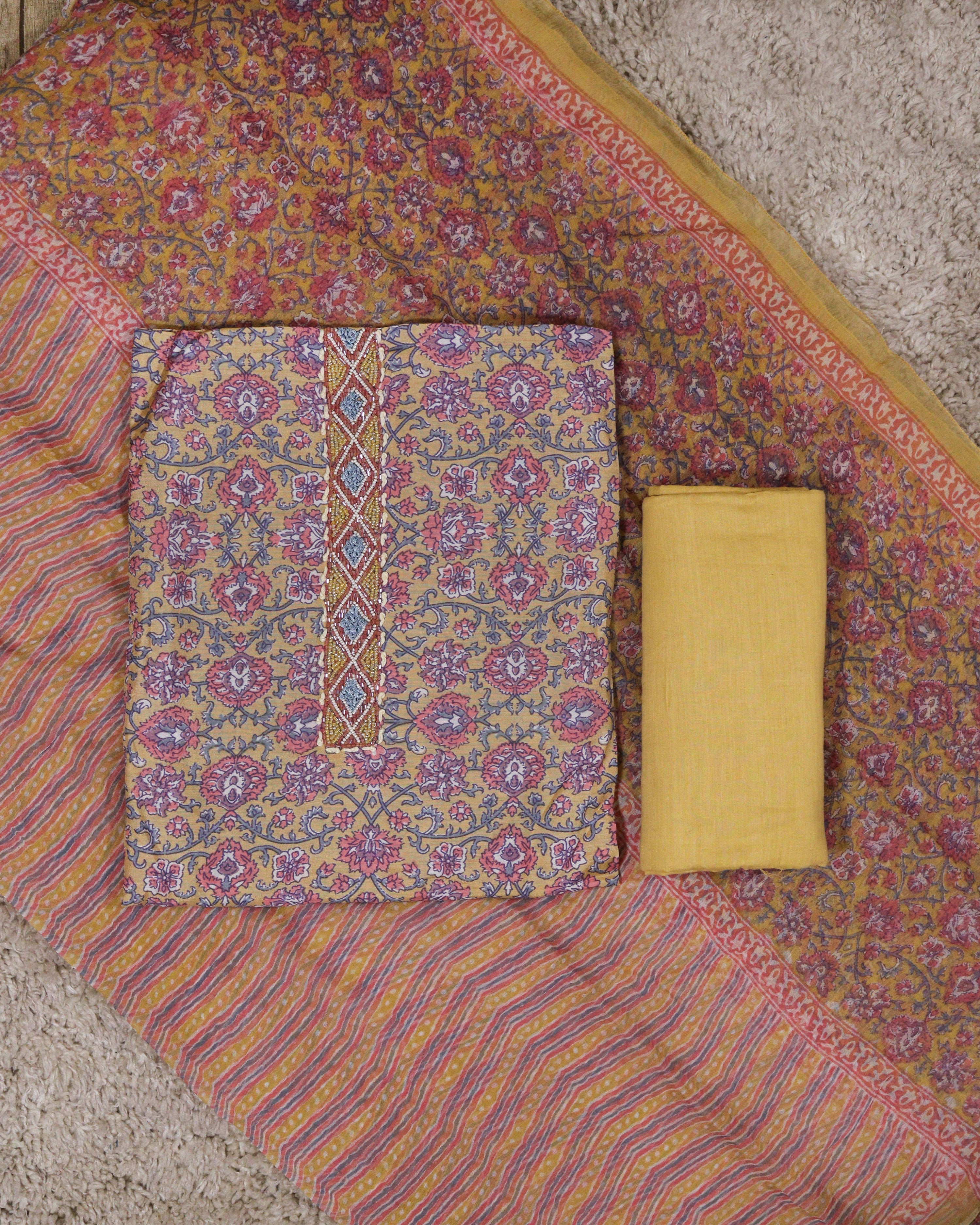Load image into Gallery viewer, Muslin Silk Unstitched Suit-3759
