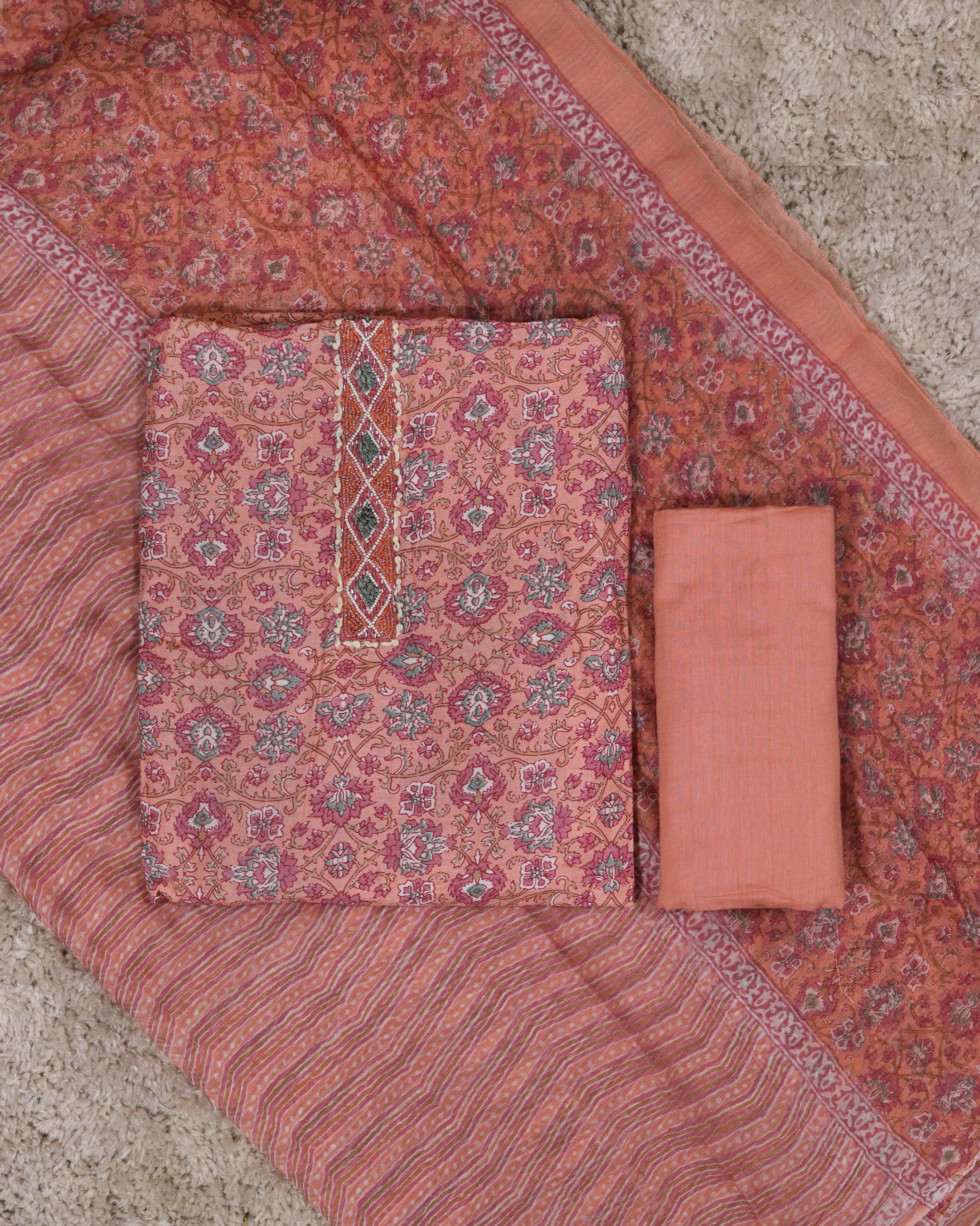 Load image into Gallery viewer, Muslin Silk Unstitched Suit-3759

