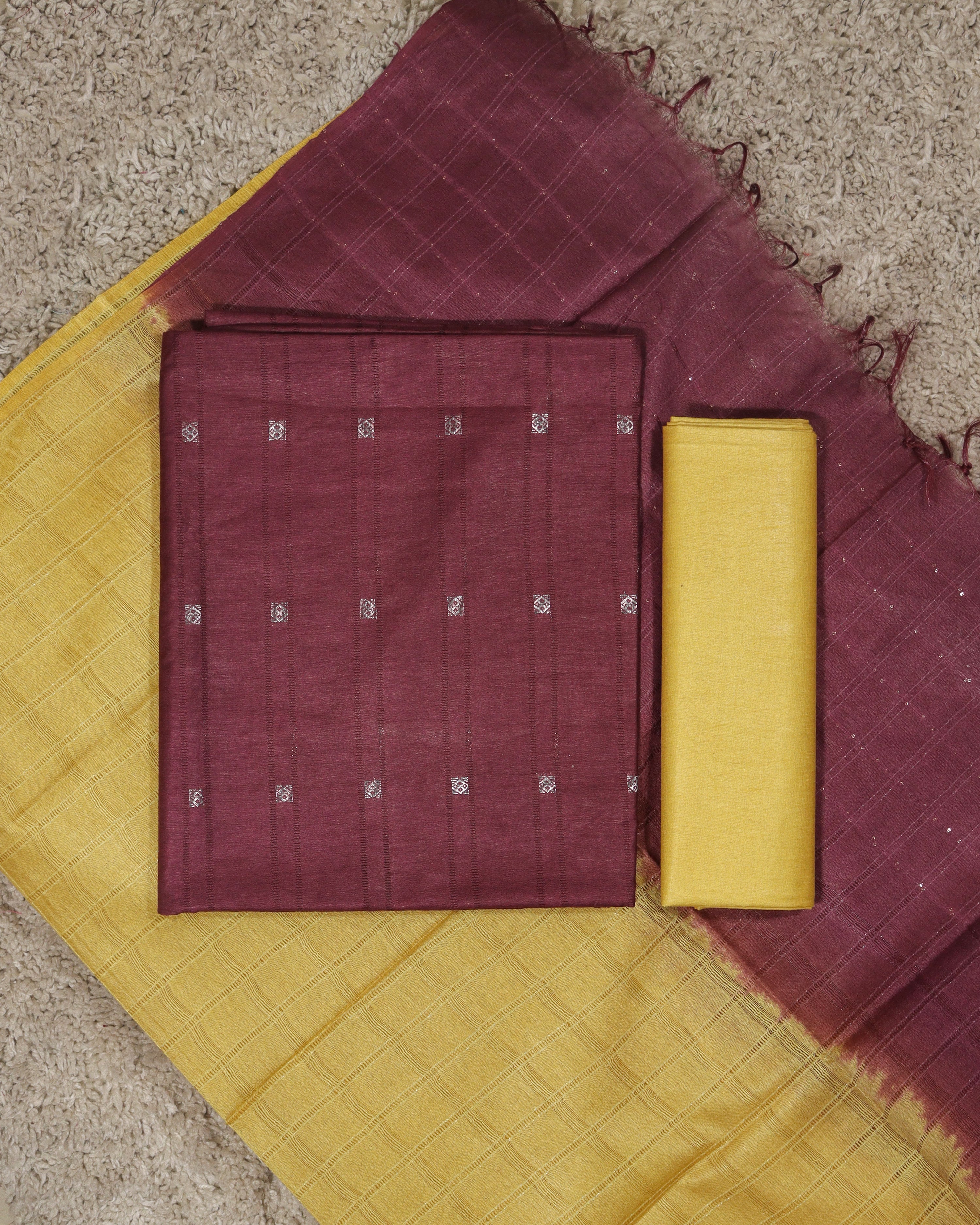Load image into Gallery viewer, Semi Tusser Unstitched Suit-8176
