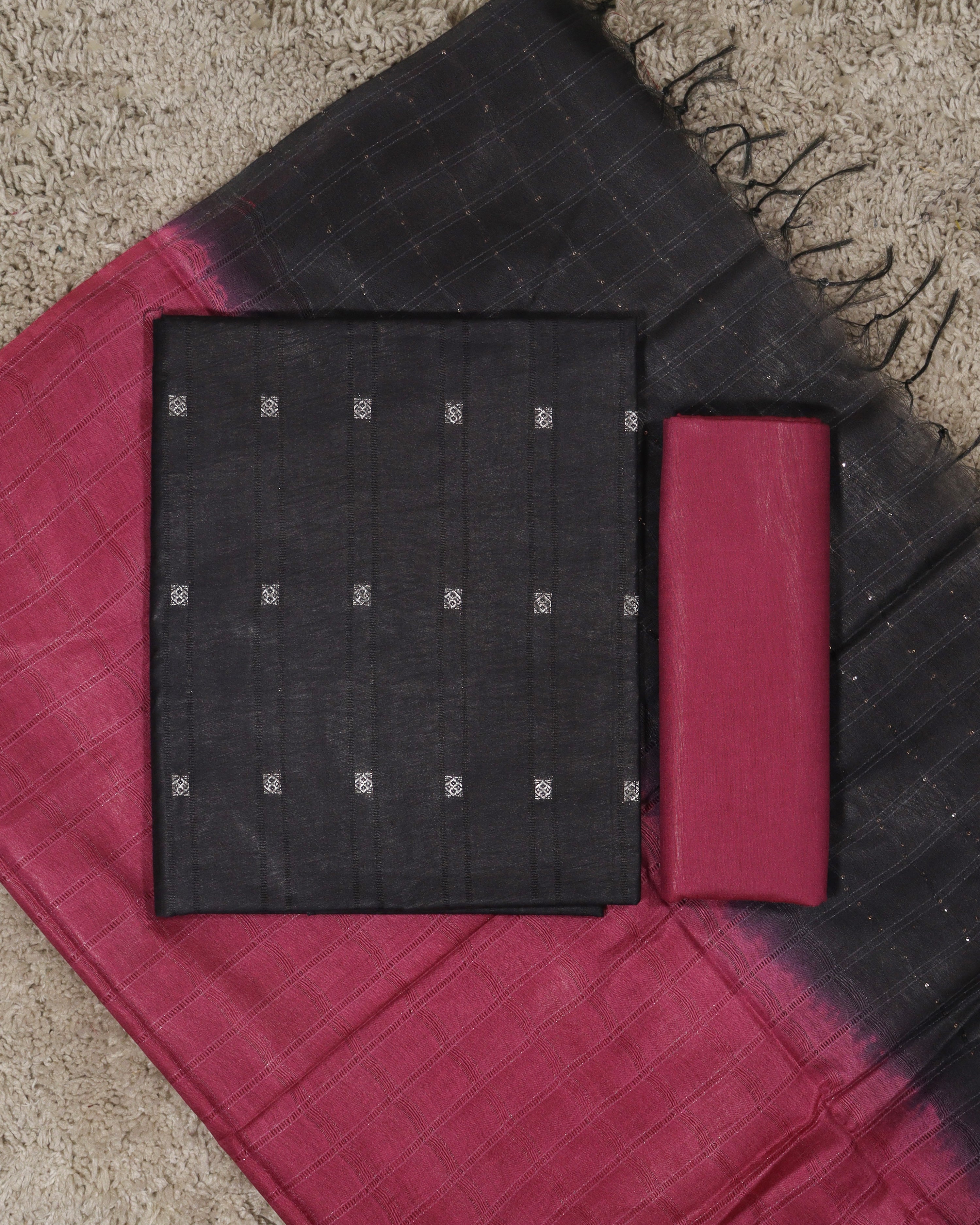 Load image into Gallery viewer, Semi Tusser Unstitched Suit-8176

