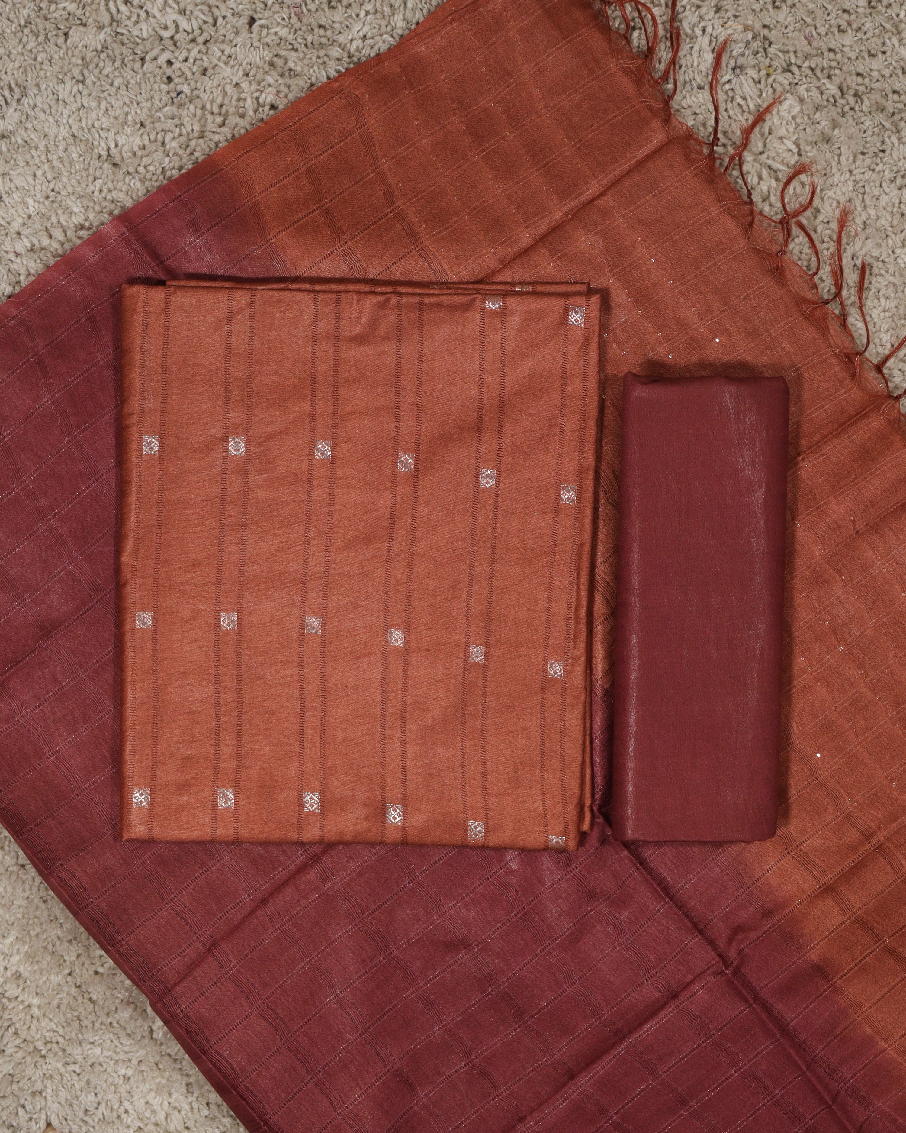 Load image into Gallery viewer, Semi Tusser Unstitched Suit-8176
