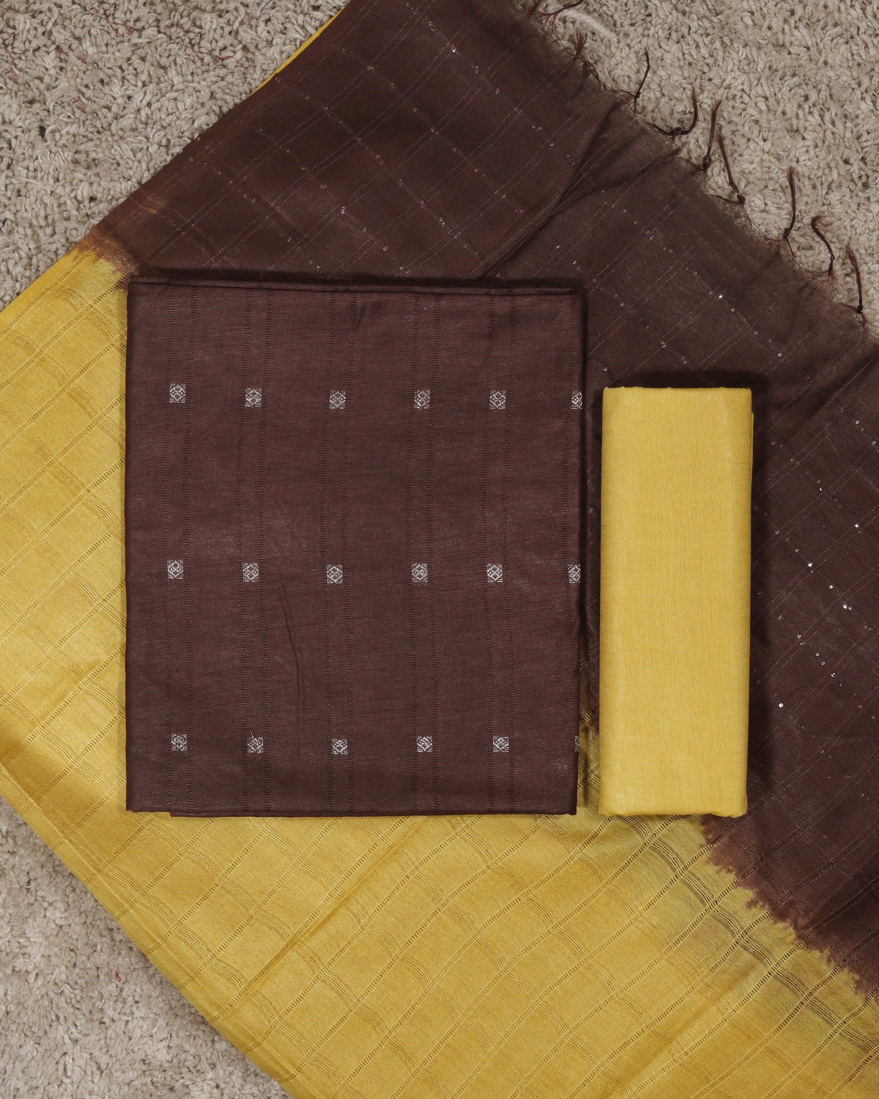 Load image into Gallery viewer, Semi Tusser Unstitched Suit-8176

