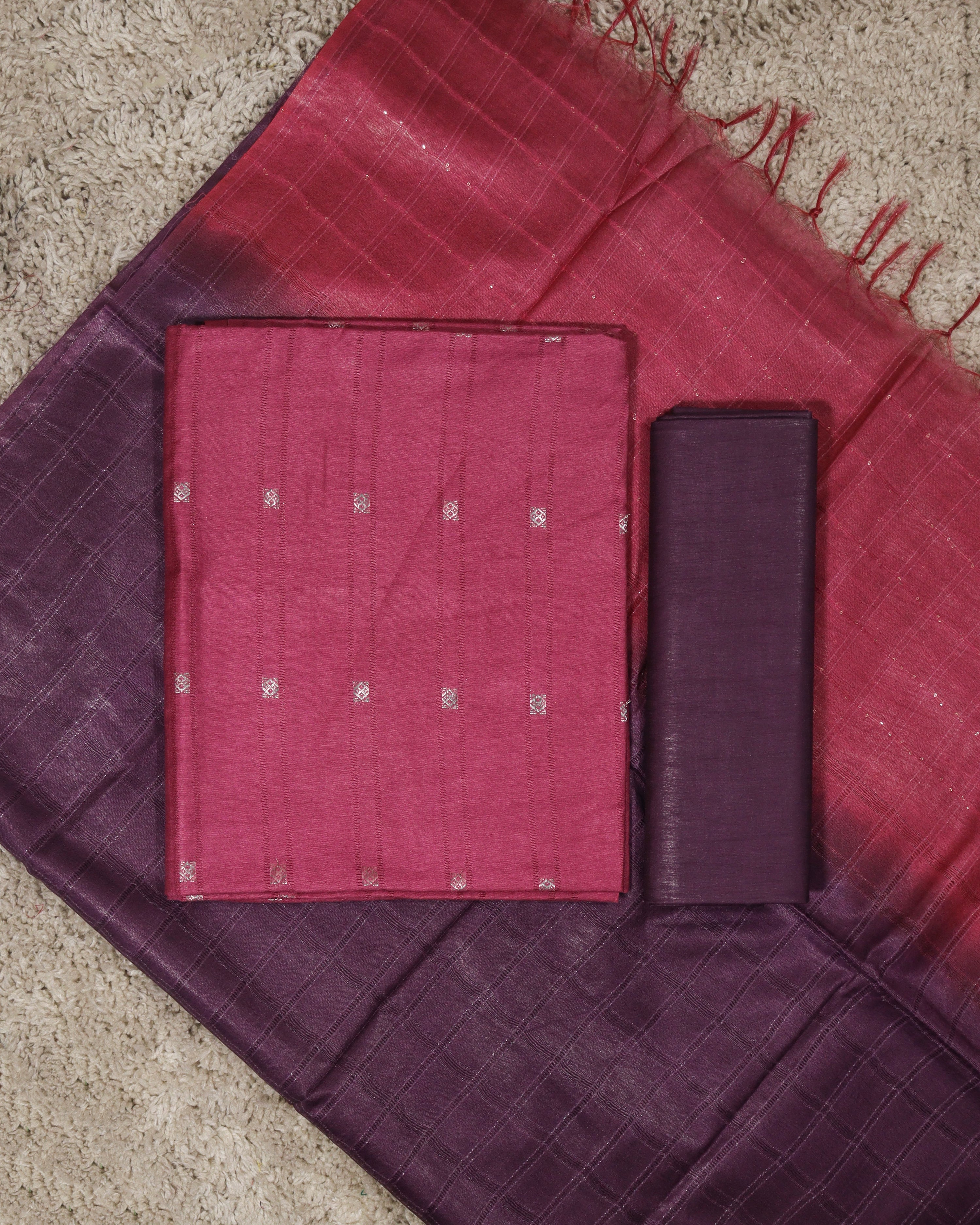 Load image into Gallery viewer, Semi Tusser Unstitched Suit-8176
